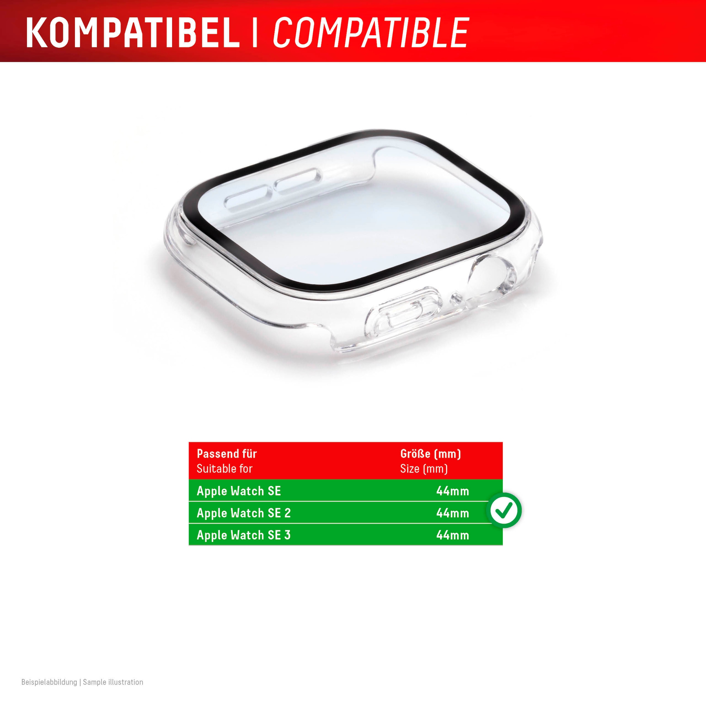 Displex Displayschutzglas »Smartwatch Glass All-In-One Protector Full Body« für Apple Watch SE 44 mm;Apple Watch SE 2 44 mm;Apple Watch SE 3 44 mm Displayschutzfolie, Schutzfolie, Bildschirmschutz, kratz- & stoßfest
