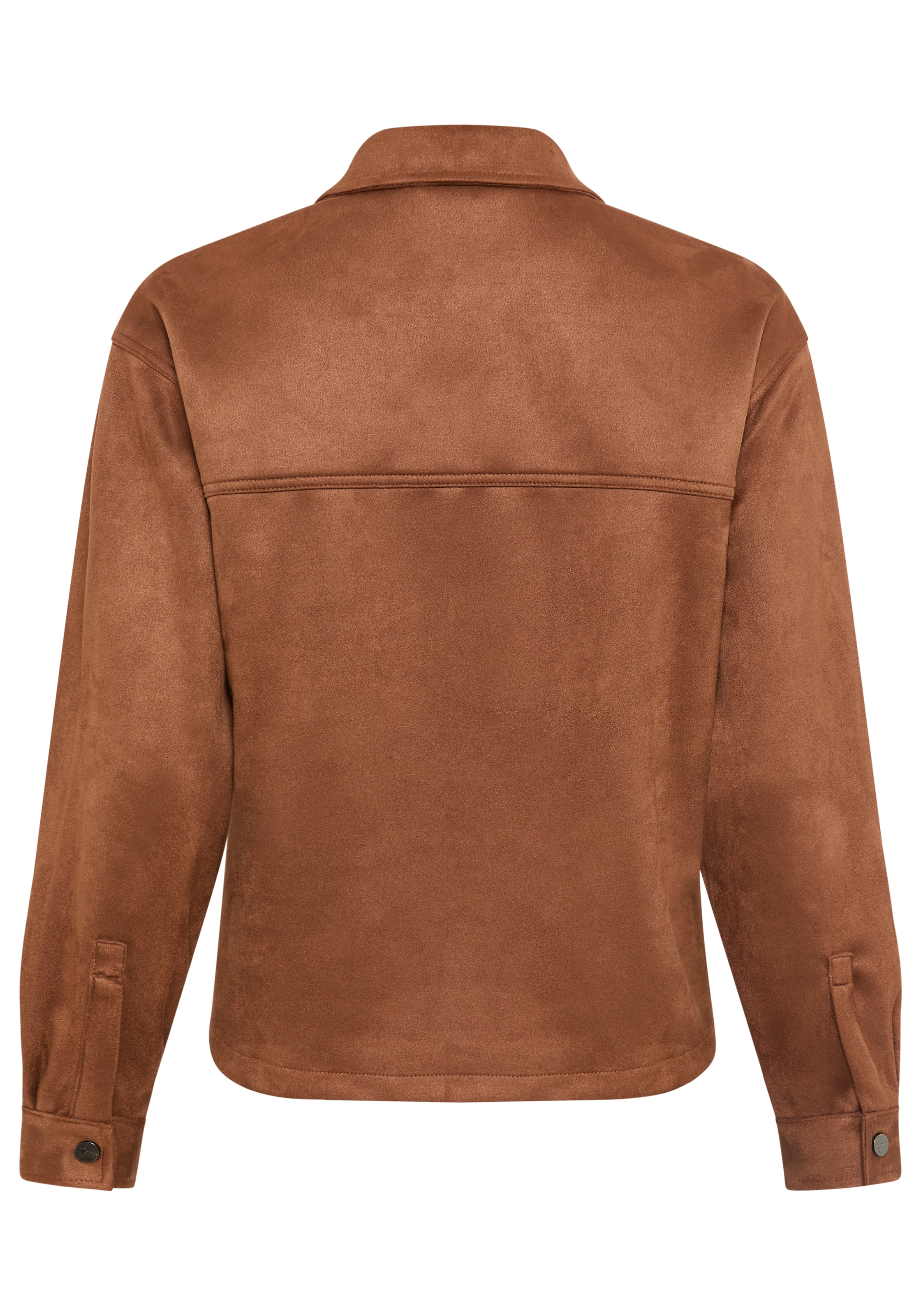 Tamaris Lederimitatjacke »aus weichem Veloursleder-Imitat« hüftbedeckende Länge, mit Knopfleiste