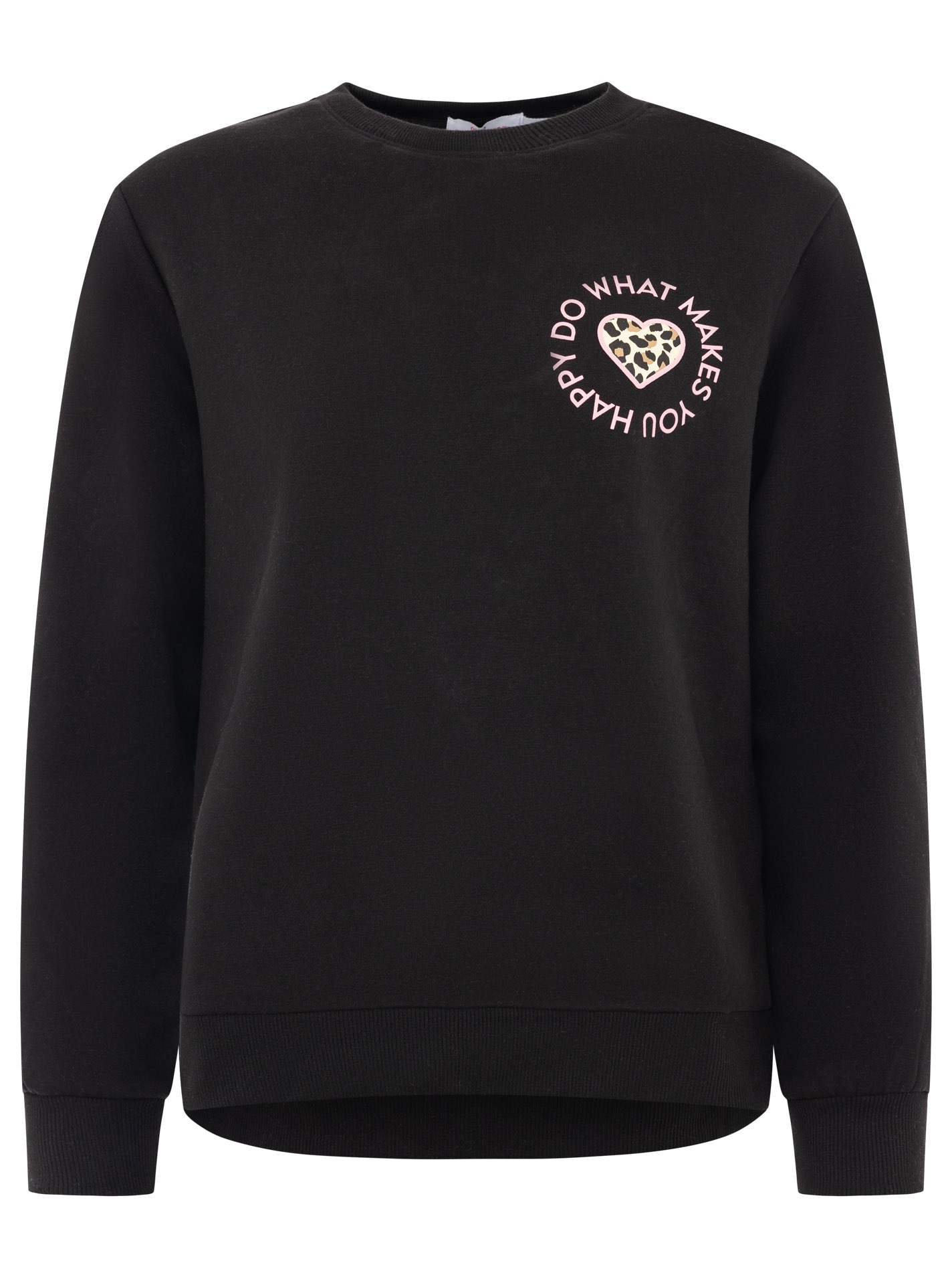 Zwillingsherz Sweatshirt »"Happy Leo Lettering"«, Rundhals, großer Leo-Schriftzug auf der Schulter, elastische Bündchen

