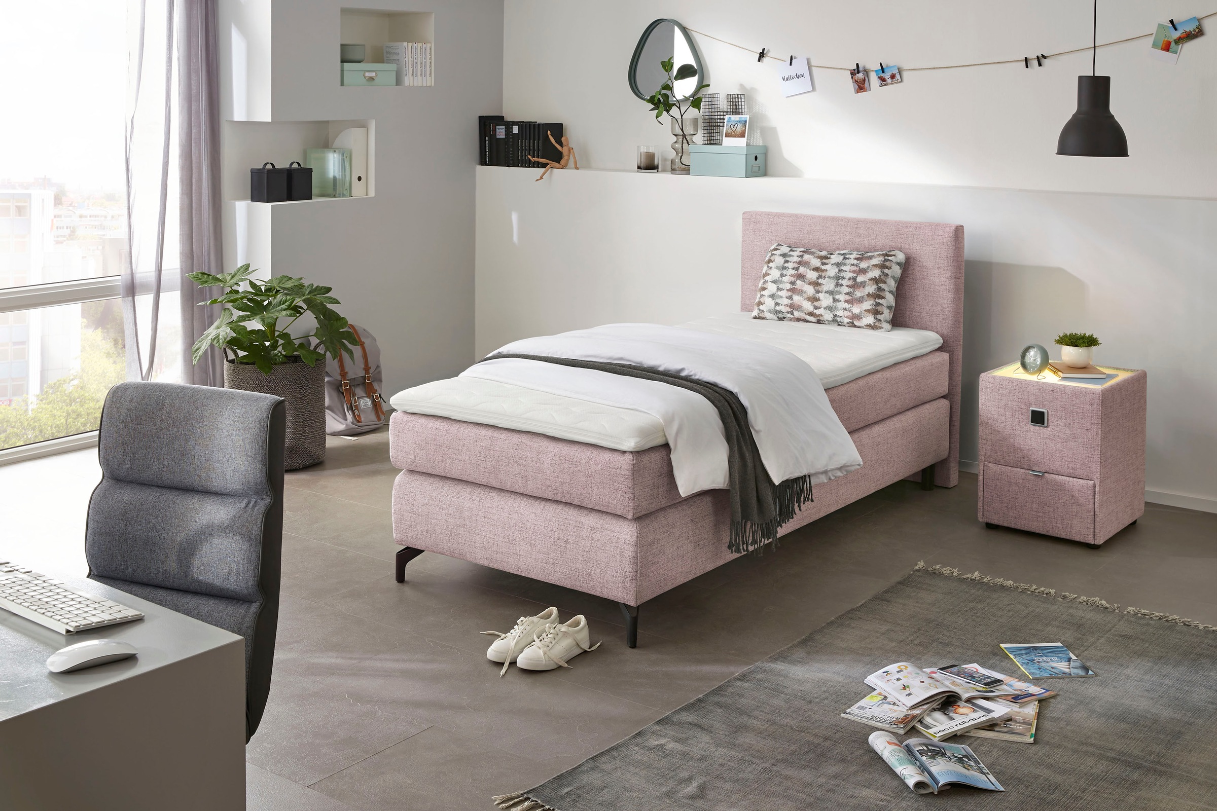 Bild von INOSIGN Boxspringbett »Alinas«, mit Topper und Zierkissen, unterschiedliche Farbvarianten und Breiten