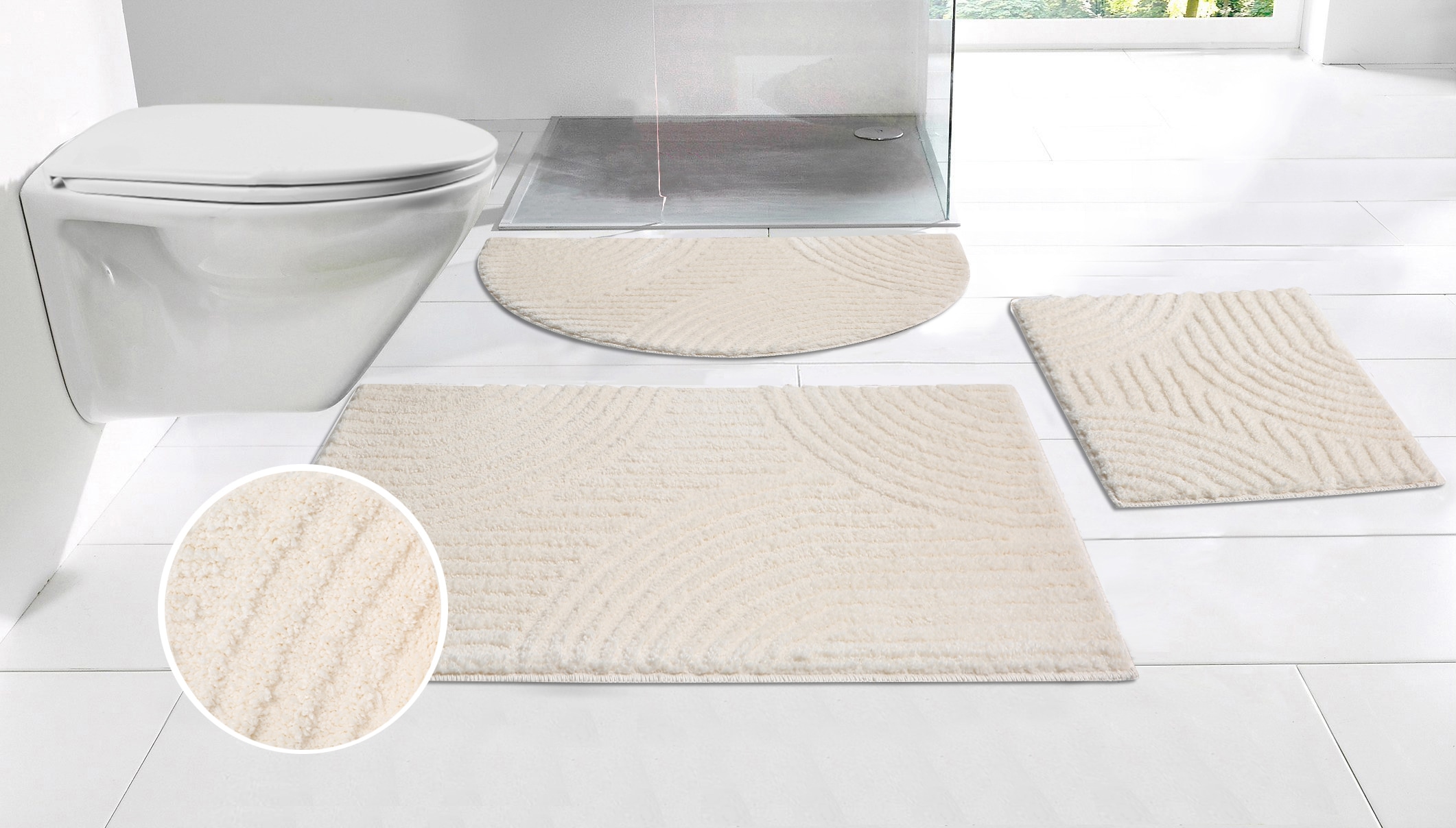 my home Badematte »Ognon, Scandi, Boho, modernes Muster« Höhe 15 mm rutschh günstig online kaufen