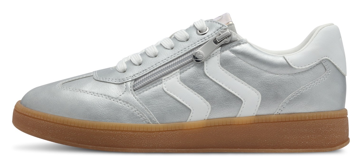 MARCO TOZZI Plateausneaker  , Freizeitschuh, Halbschuh, Schnürschuh mit Kontrastbesatz