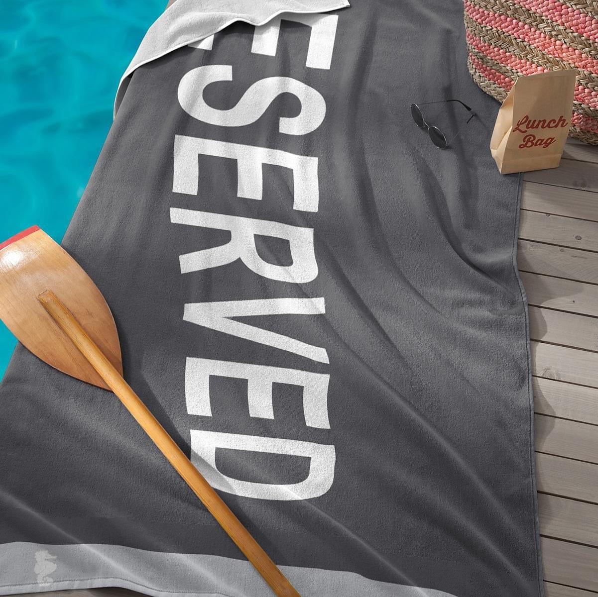 Seahorse Strandtuch »Reserved«, (1 St., Strandtuch 100 x 180 cm), 100x180, günstig online kaufen