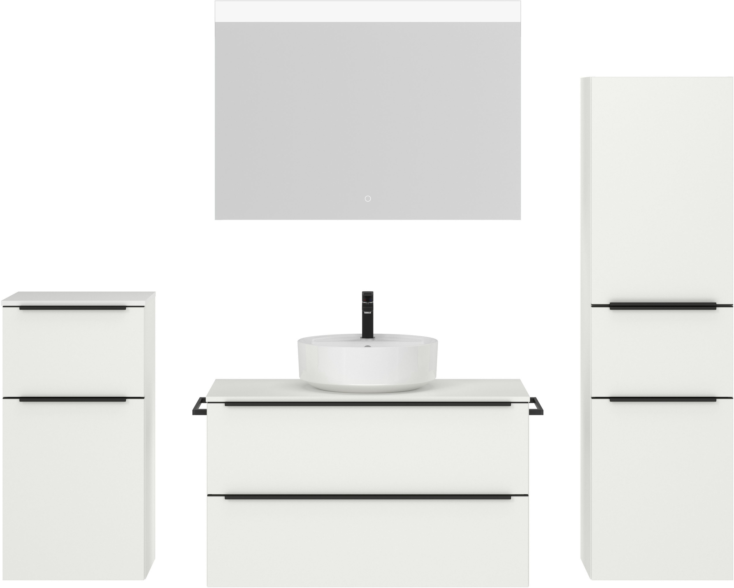 nobilia® Badmöbel-Set »Alvene« vormontiert, mit Soft-Close, 4 Stk. tlg. günstig online kaufen