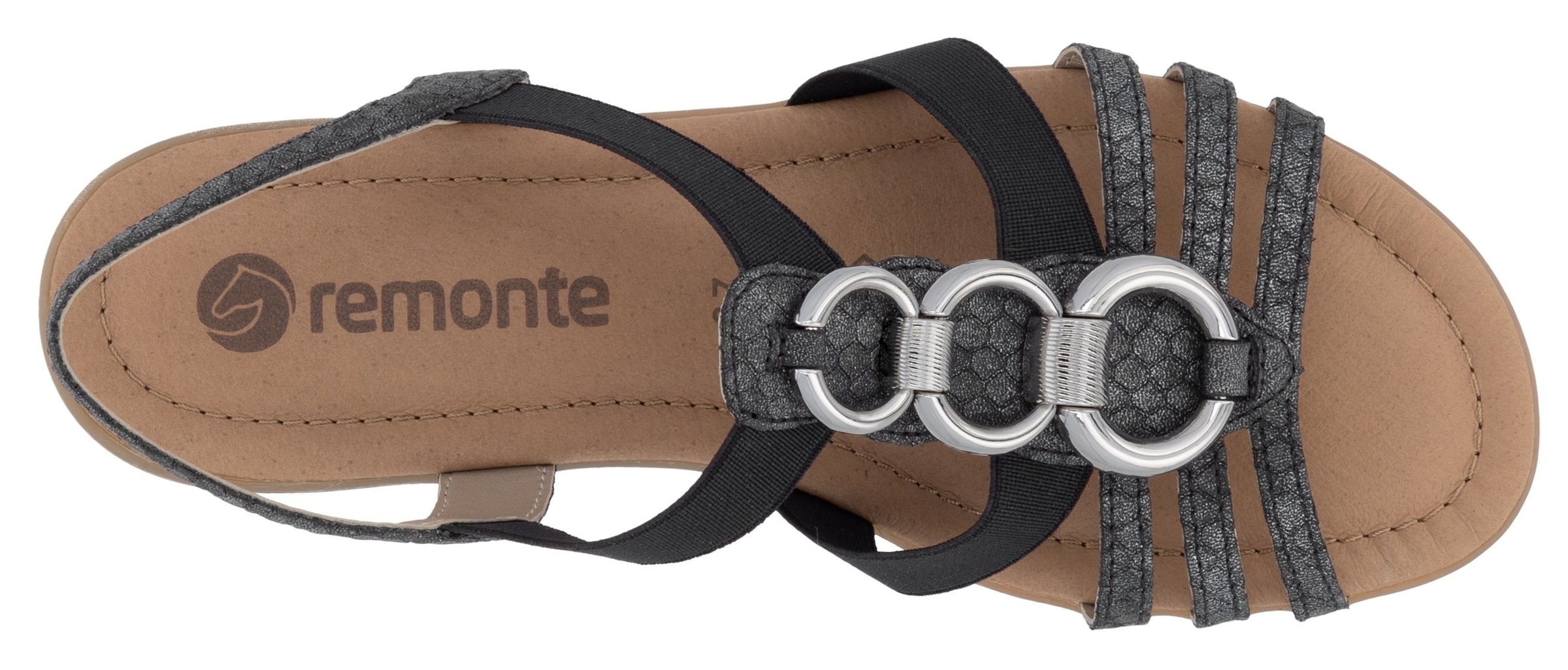 Remonte Riemchensandale, Keilabsatz, Sommerschuh, Sandalette mit Gummizügen
