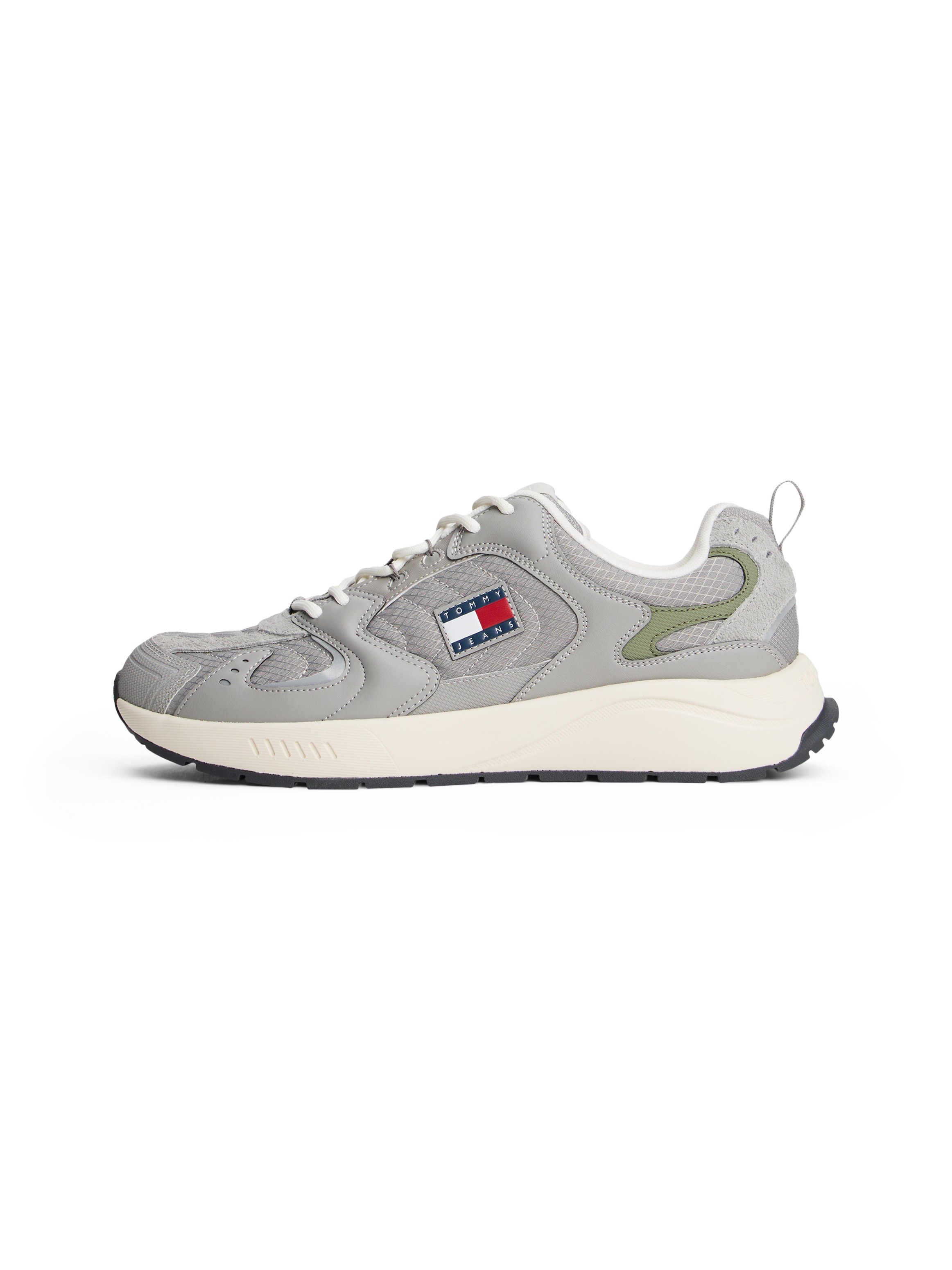 Tommy Jeans Sneaker »TJM RUNNER MIX MATERIAL«, Freizeitschuh, Halbschuh, Schnürer mit abgepolstertem Schaftrand