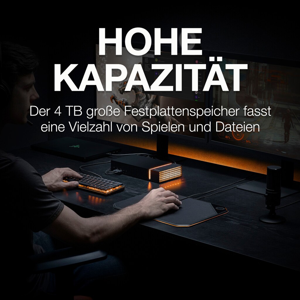 Seagate externe Gaming-SSD »FireCuda Gaming Dock«, Anschluss USB 3.1-Thunderbolt 3-RJ45-Ethernet-Netzwerkanschluss-3,5-mm-Audio-in/Mikrofon-Port-3,5-mm-Audio-out-Port