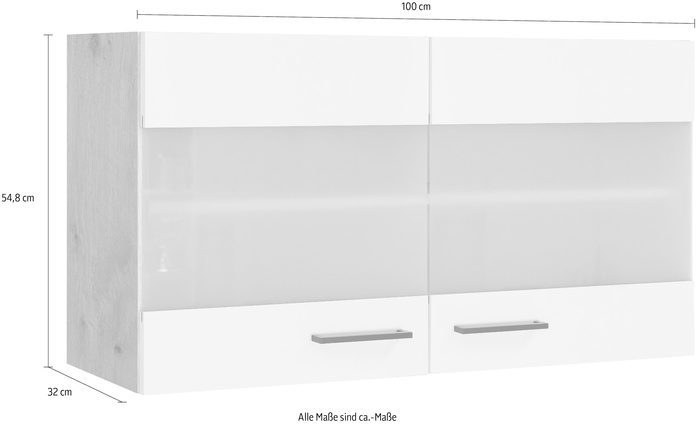 Flex-Well Glashängeschrank »Morena«, (B x H x T) 100 x 54,8 x 32 cm, mit Stollenglastüren
