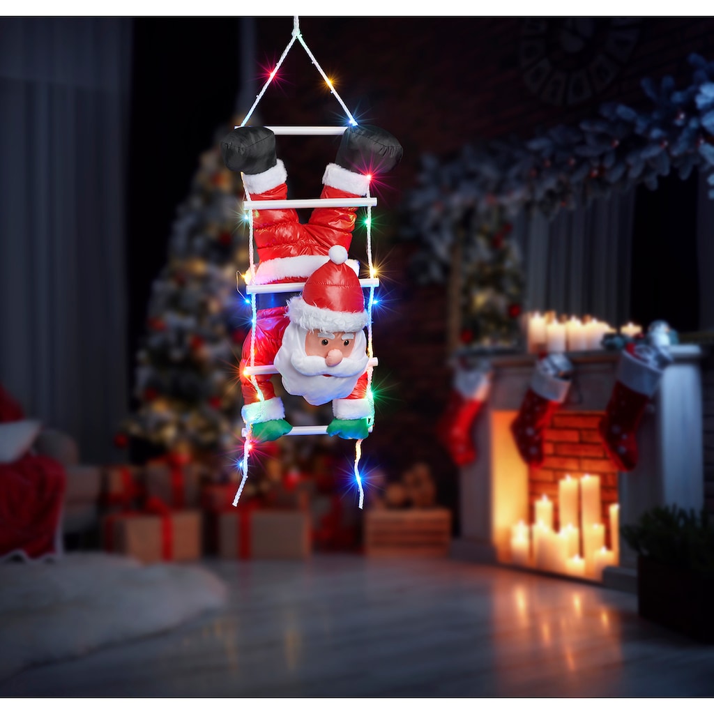 BONETTI LED Dekofigur »Weihnachtsmann kopfüber«, 30 flammig-flammig