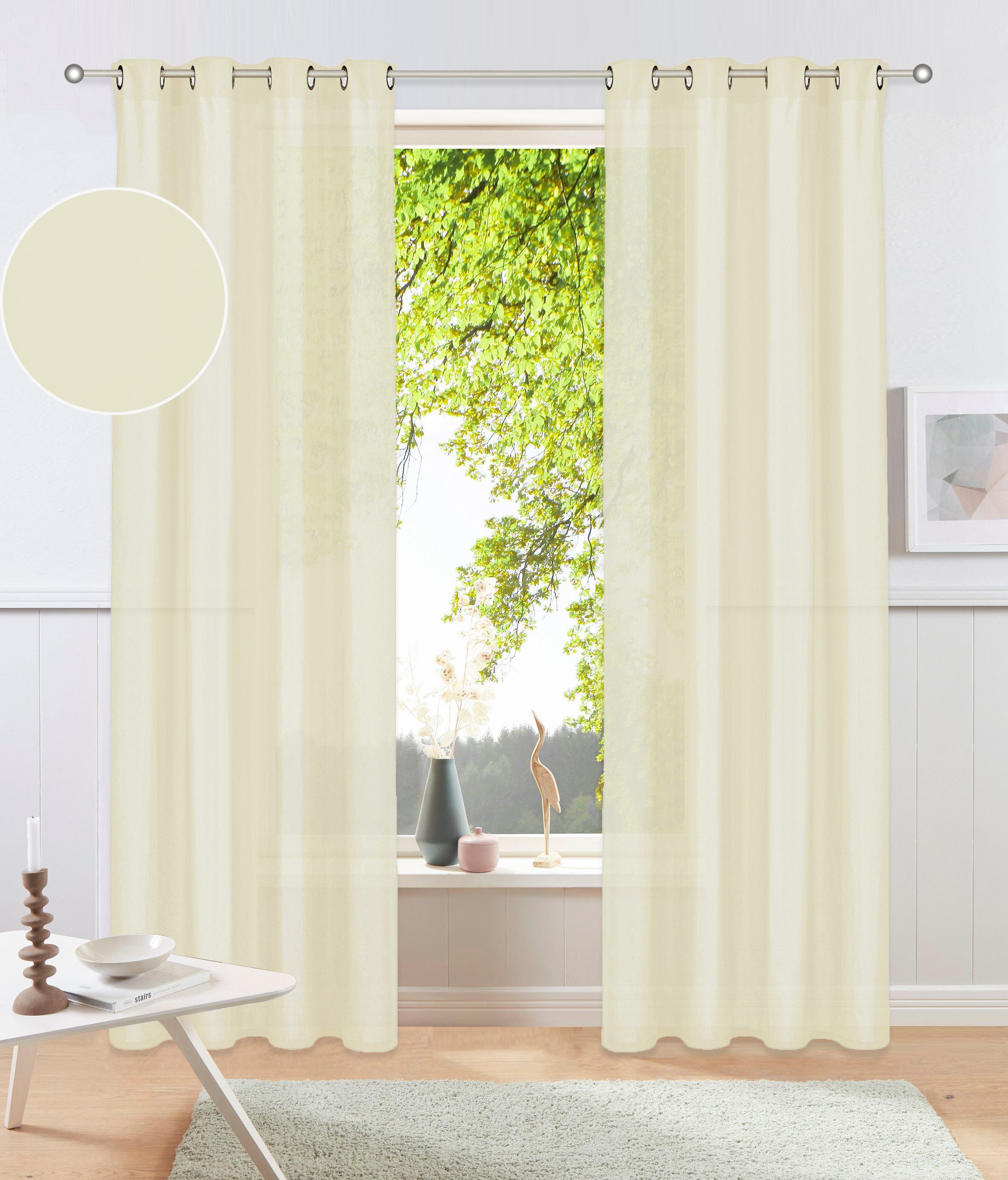 my home Vorhang »Raja« Ösen 2 Stk. tlg. 2er-Set, Bestseller, einfarbig, mod günstig online kaufen