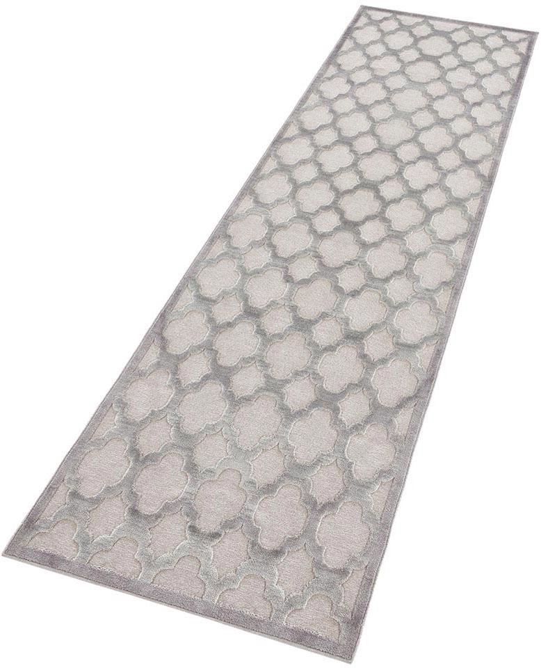 HANSE Home Läufer »Bryon«, rechteckig, 4 mm Höhe, Viskose Glanz, Hoch-Tief Struktur, Robust, Pflegeleicht, Relief Optik
