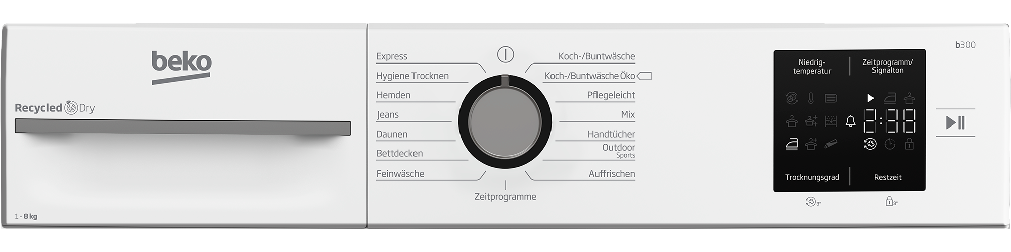 BEKO Kondenstrockner »BM3T38220X«, 8 kg, mit Wärmepumpentechnologie