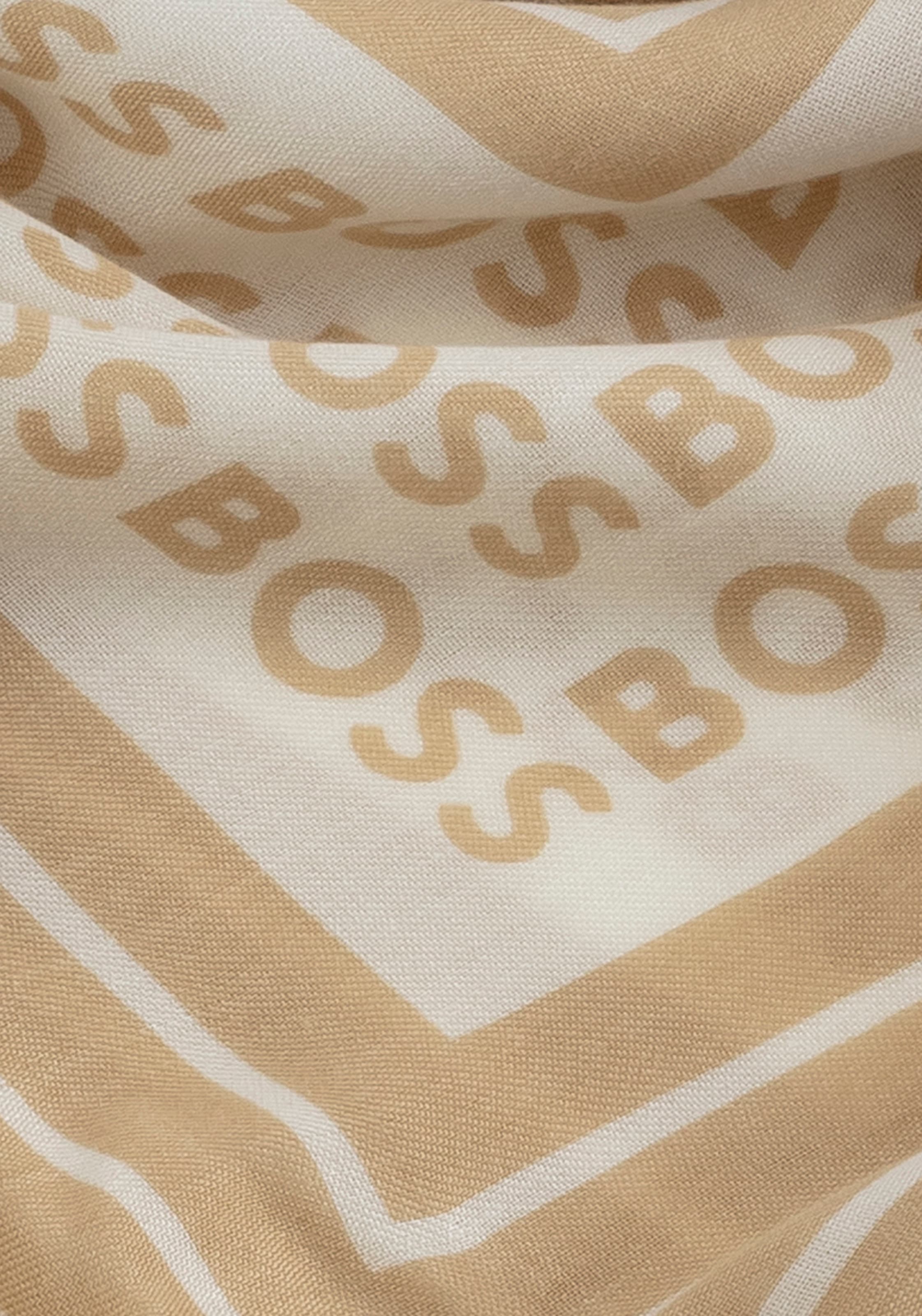 BOSS Schal »Laik_120*120«, mit BOSS-Logoschriftzügen, rundum kleine Fransen