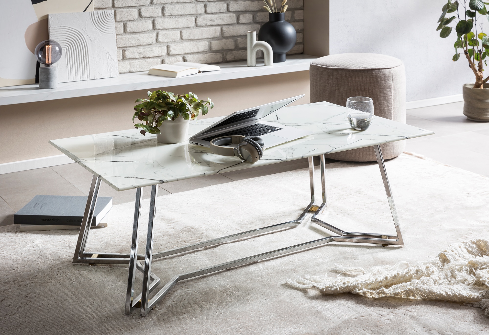 SalesFever Couchtisch »Wohnzimmertisch im eleganten Stil« Eleganter Chic mit marmoriertem Charme