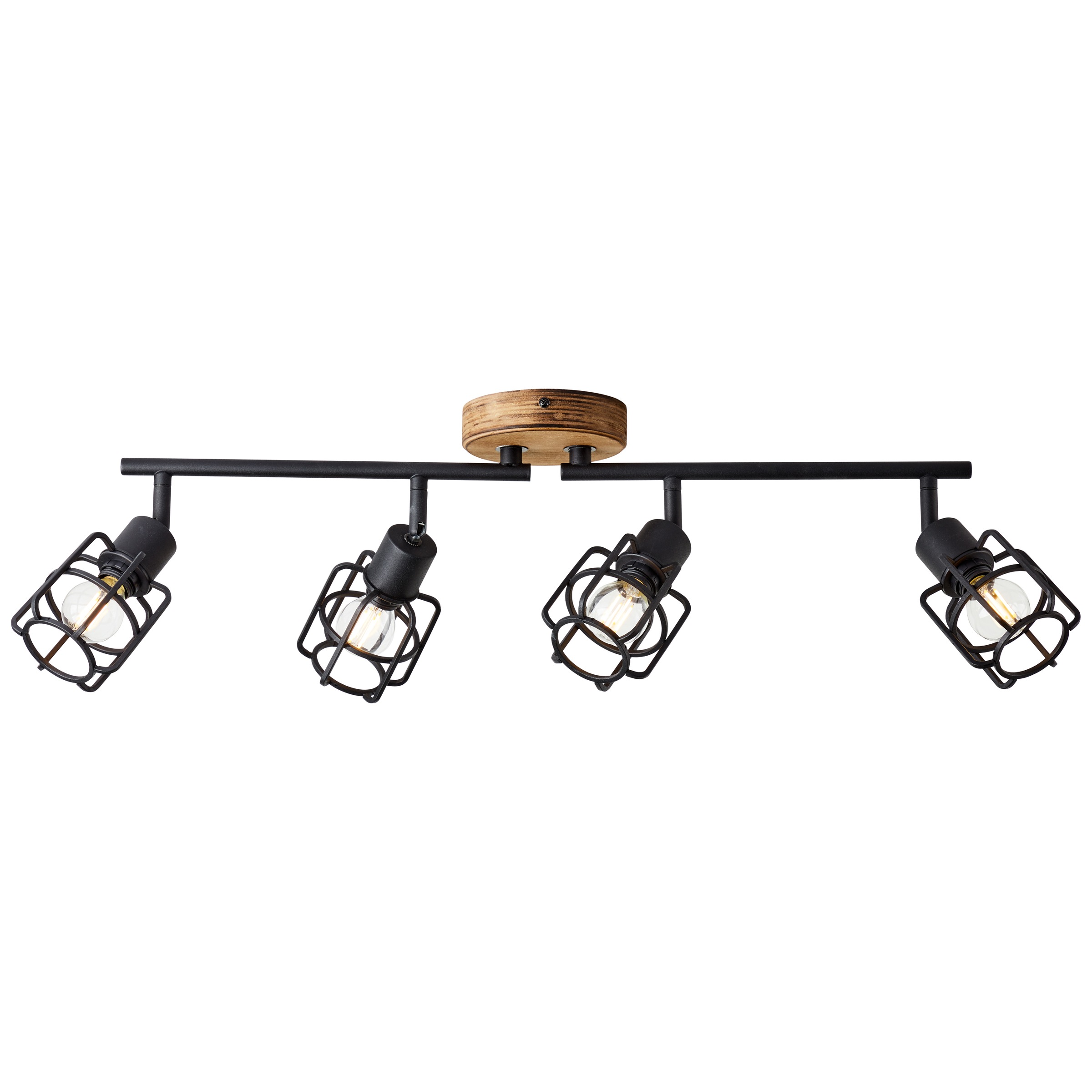 Brilliant Deckenstrahler »Gwen«, 4 flammig, Leuchtmittel E14 | ohne Leuchtmittel, B 70 cm, 4 x E14, schwenkbar, Metall/Holz, antik/schwarz korund