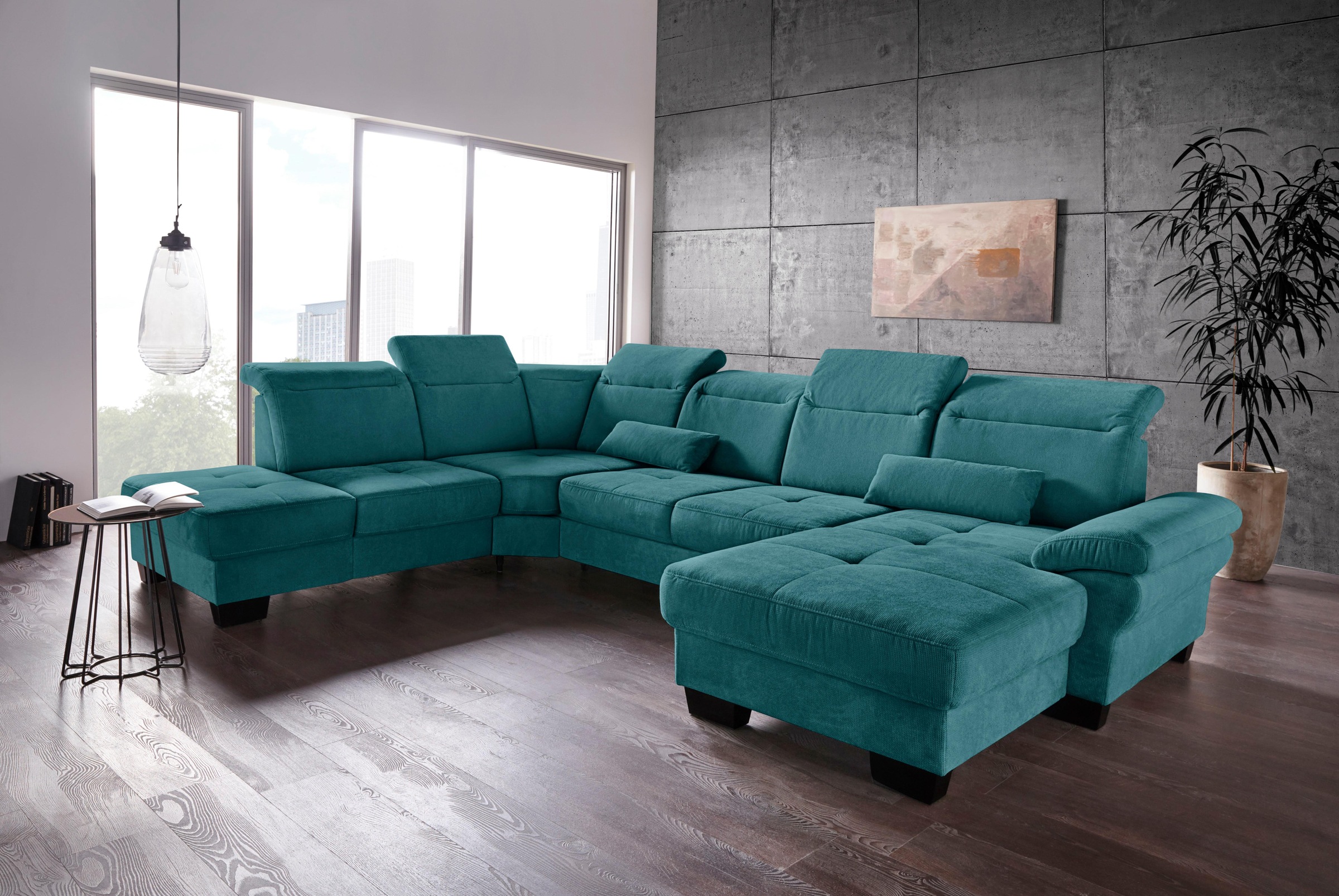 Home affaire Wohnlandschaft »Cornwall U-Form« inkl. Sitztiefenverstellung, günstig online kaufen