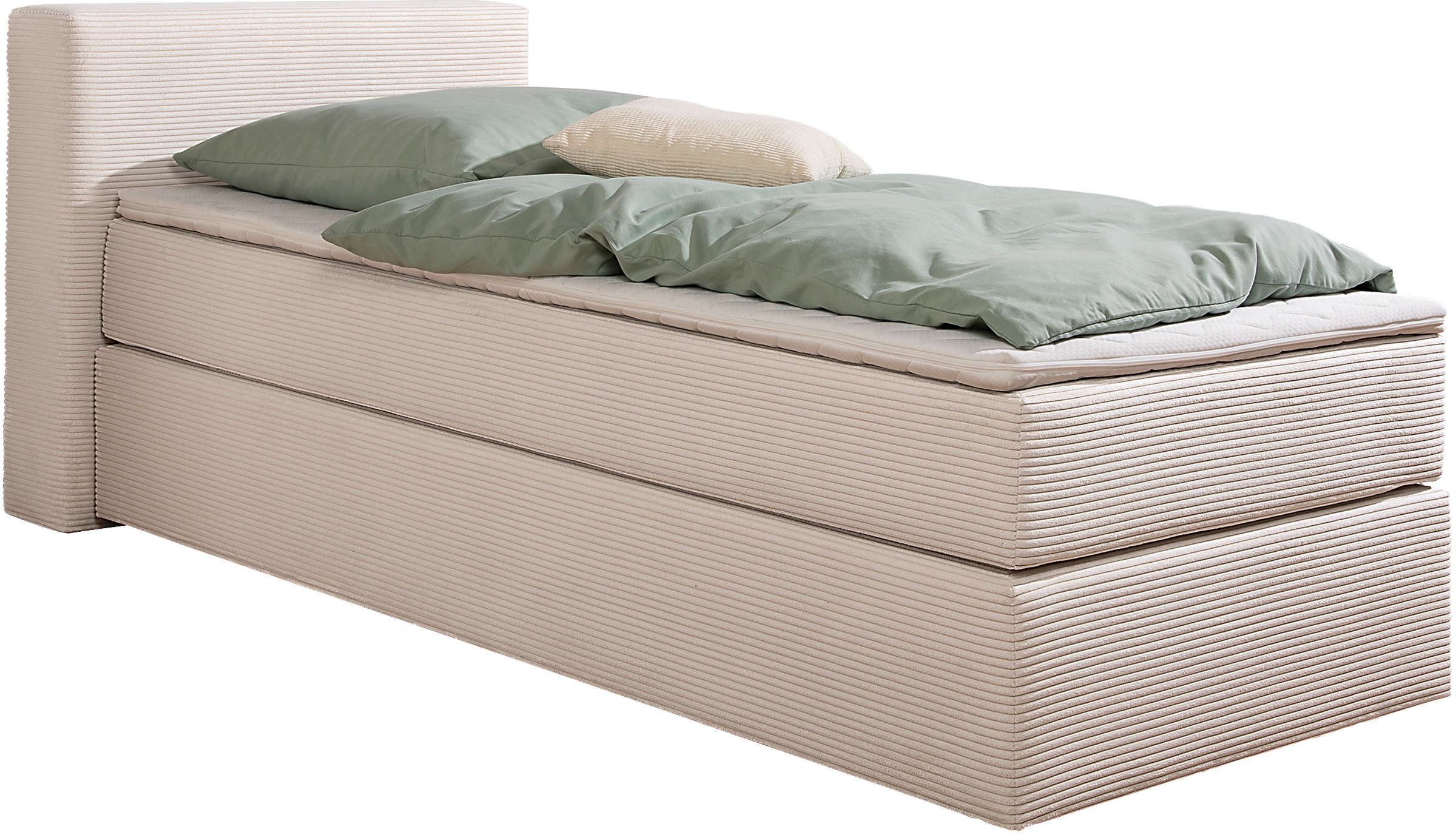 andas Boxspringbett »Åby«, In Cord Bezug, wahlweise mit und ohne Matrazte erhältlich