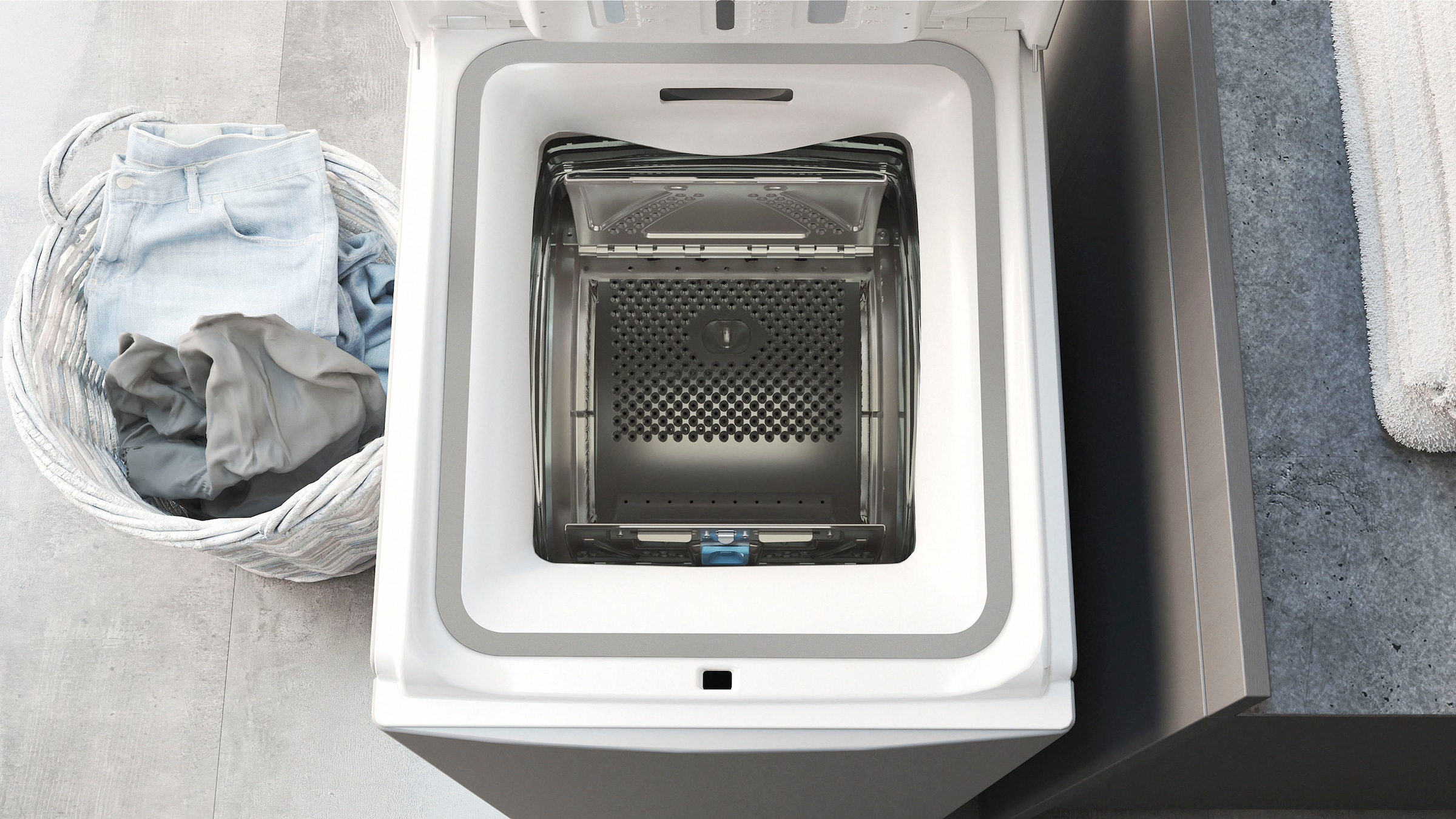 BAUKNECHT Waschmaschine Toplader »WMT Silver 6513 D4«, 6,5 kg, 1300 U/min, Kurz 30 min., automatische Trommelpositionierung, Vollwasserschutz