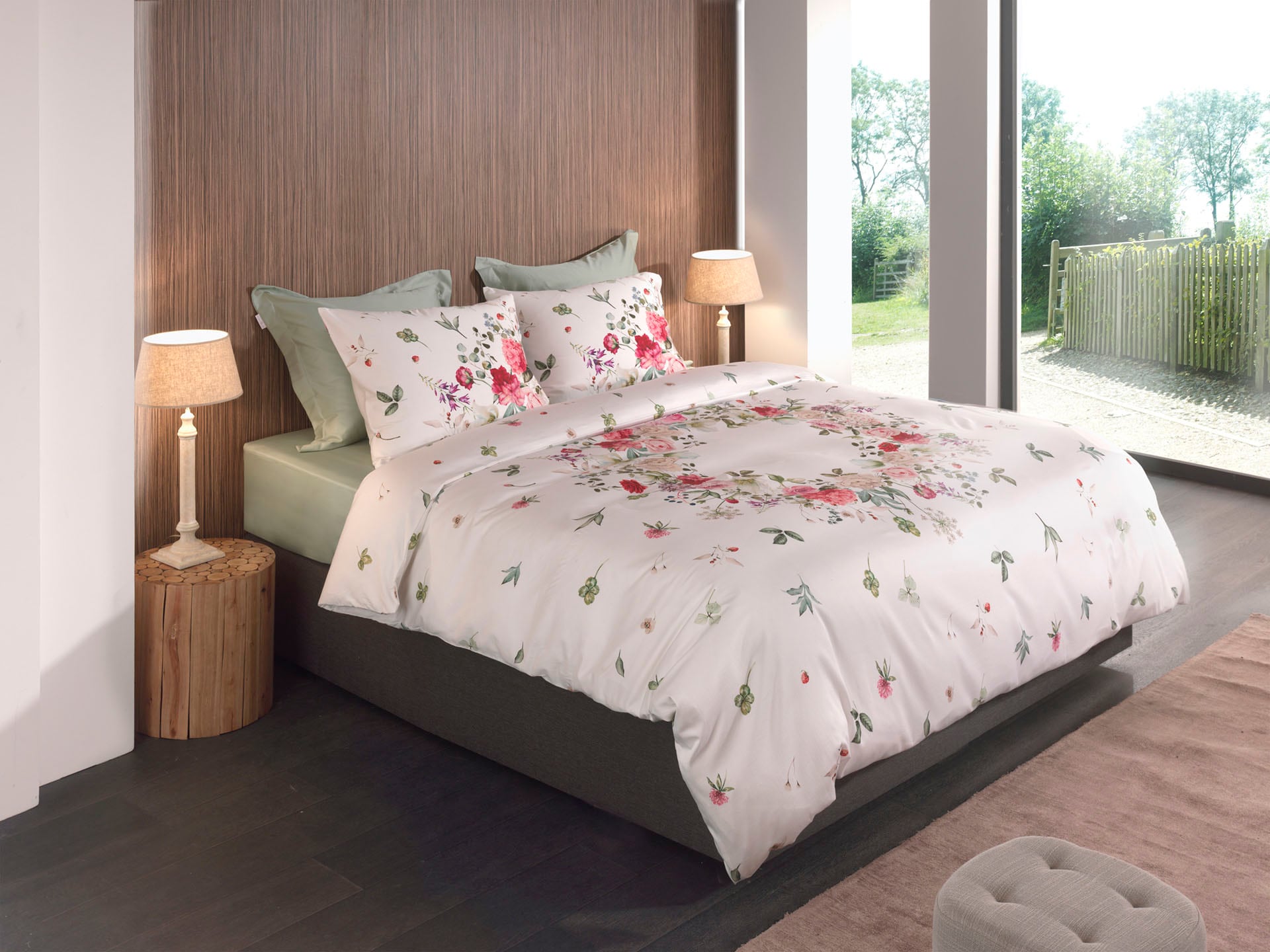 Heckett & Lane Bettwäsche »Ghirlanda« 2 tlg. 100% Baumwolle, hochwertiges Mako-Satin, Bettwäsche ab 135x200 cm.