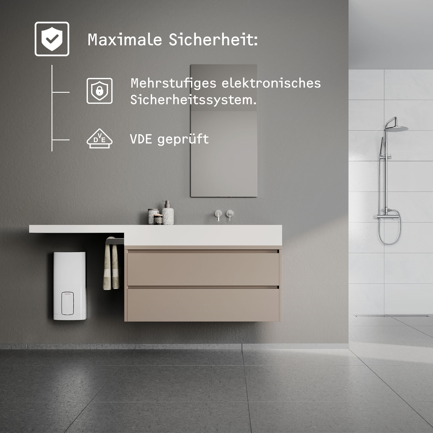 STIEBEL ELTRON Komfort-Durchlauferhitzer »HDB-E 11/13 Trend«, 2i Technologie für nahezu konstante Warmwassertemperatur