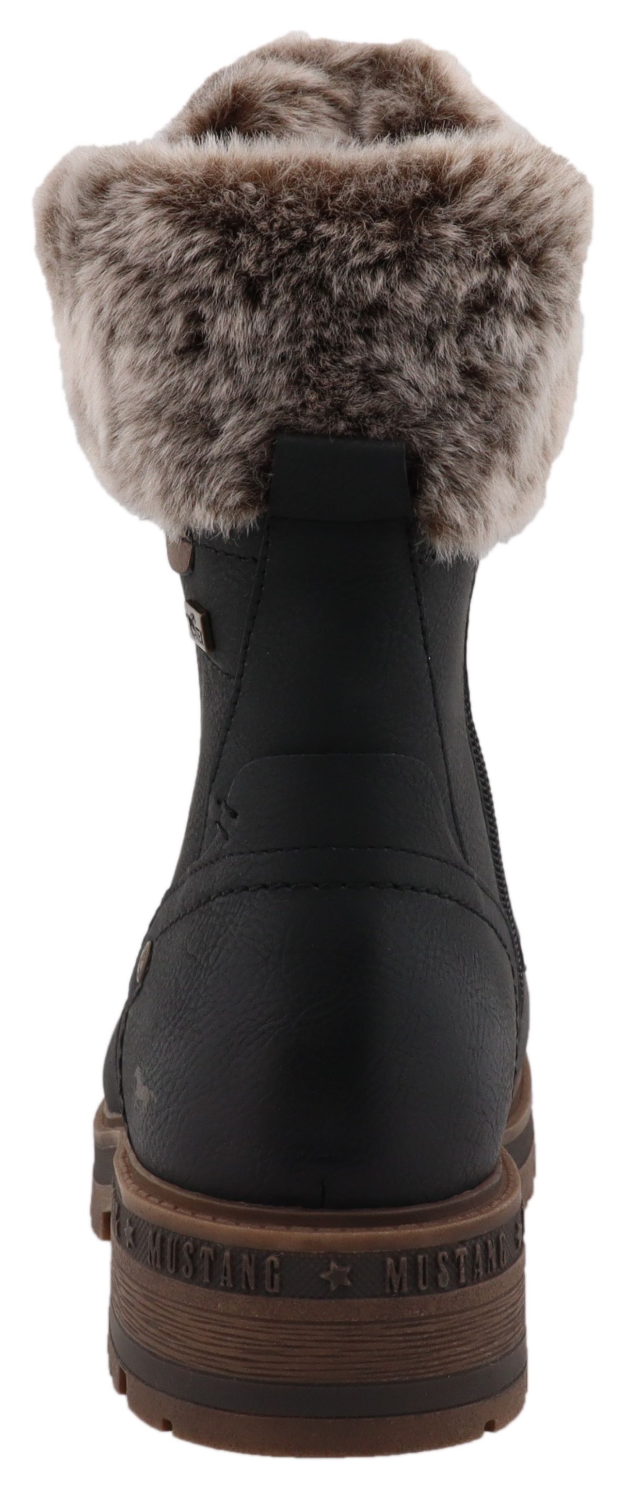 Mustang Shoes Winterstiefelette »Darleen«, Winterboots mit Fellimitatkragen