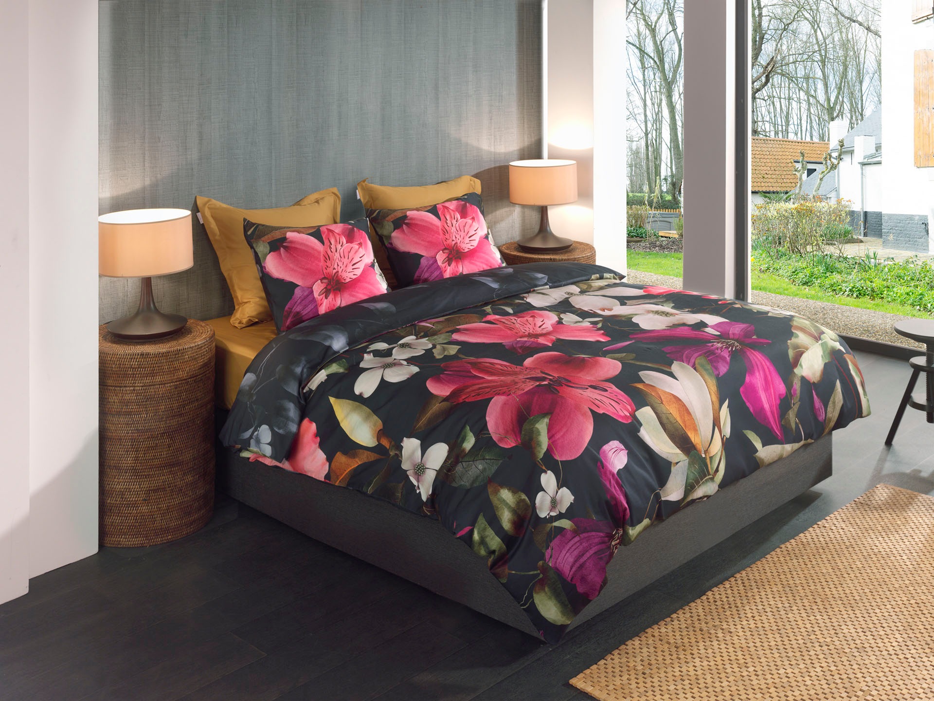 Heckett & Lane Bettwäsche »Tropici« 2 Blumen Design, 100% Baumwolle ab 135x200 cm.