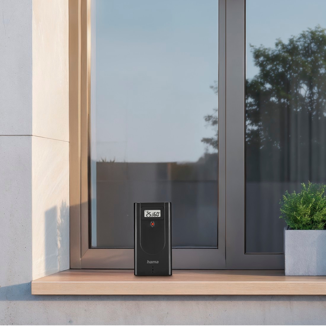 Hama Wetterstation »Wetterstation mit Farbdisplay, Außensensor, Wetter, Alarm, Temparatur« () Weckerfunktion, Schlummerfunktion, Mondphasenanzeige