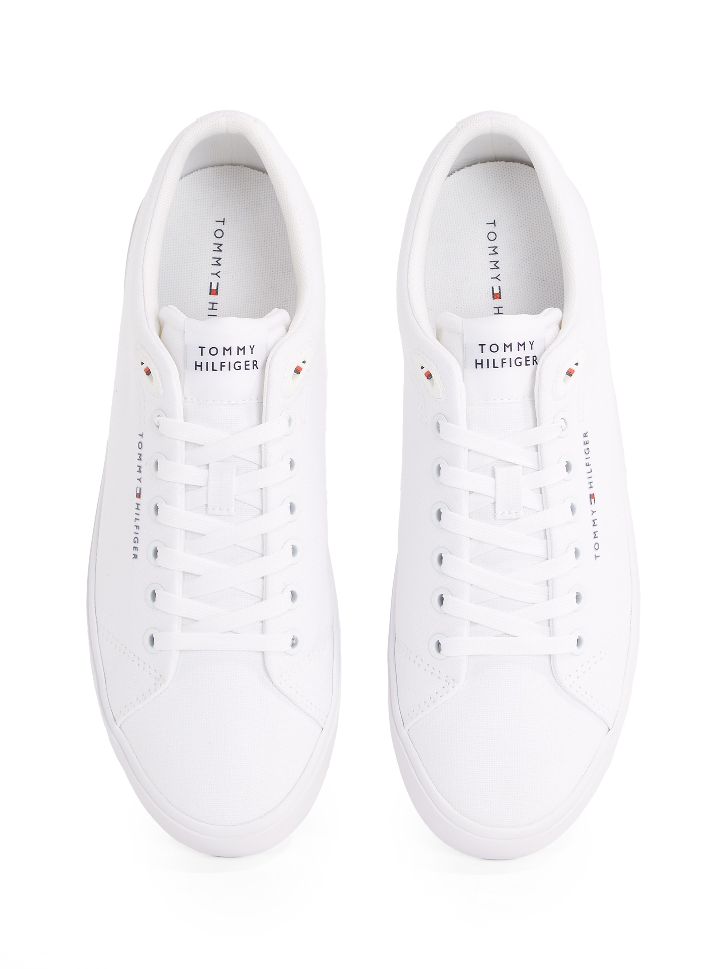 Tommy Hilfiger Sneaker »TH HI VULC LOW CORE CANVAS«, Freizeitschuh, Halbschuh, Schnürer mit weich gepolstertem Schaftrand