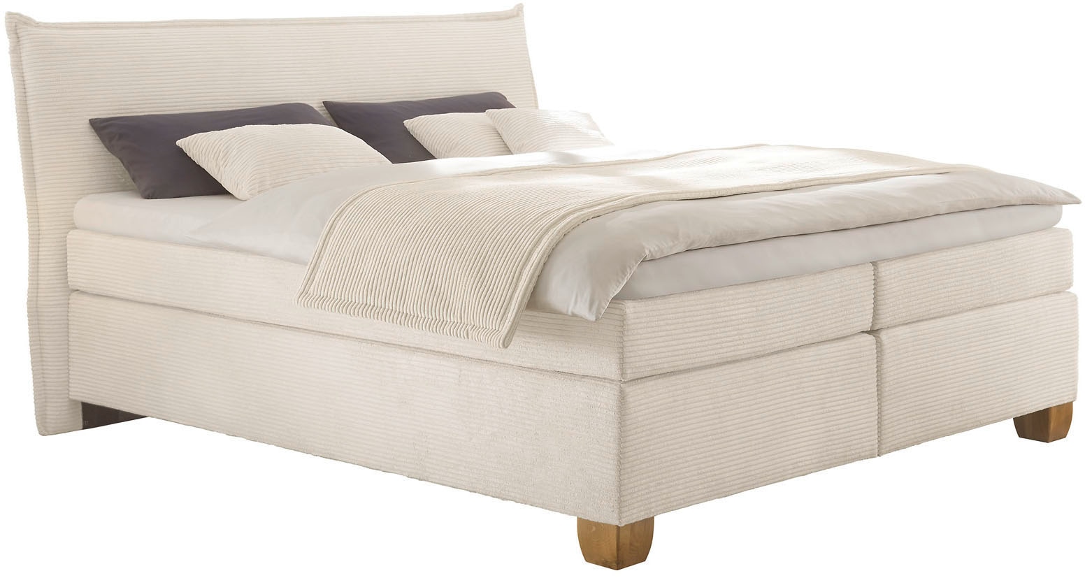 hapo Boxspringbett »Hana, in verschiedenen Breiten und Härtegraden erhältlich« Bett mit samtartigem Stoff bezogen, inkl. Topper