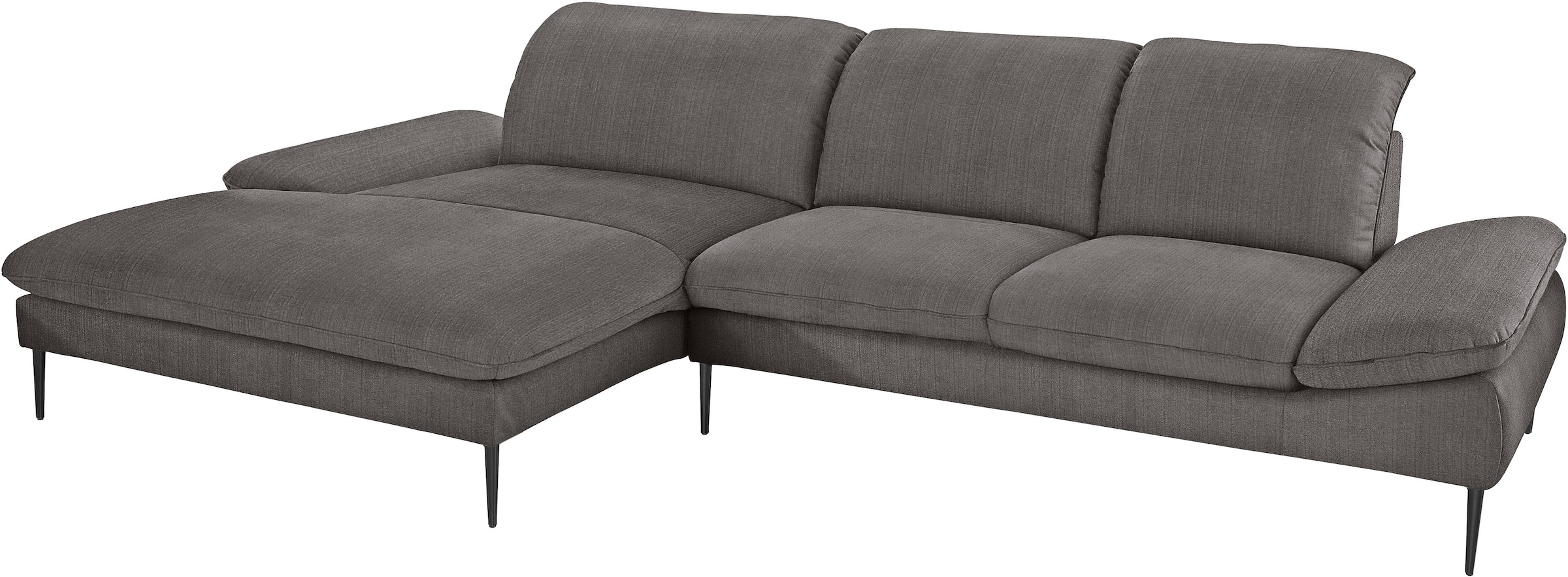 W.SCHILLIG Ecksofa »enjoy&MORE, Designsofa, bequem, zeitlos und elegant, L-Form«, Sitztiefenverstellung, Füße schwarz pulverbeschichtet, Breite 340 cm