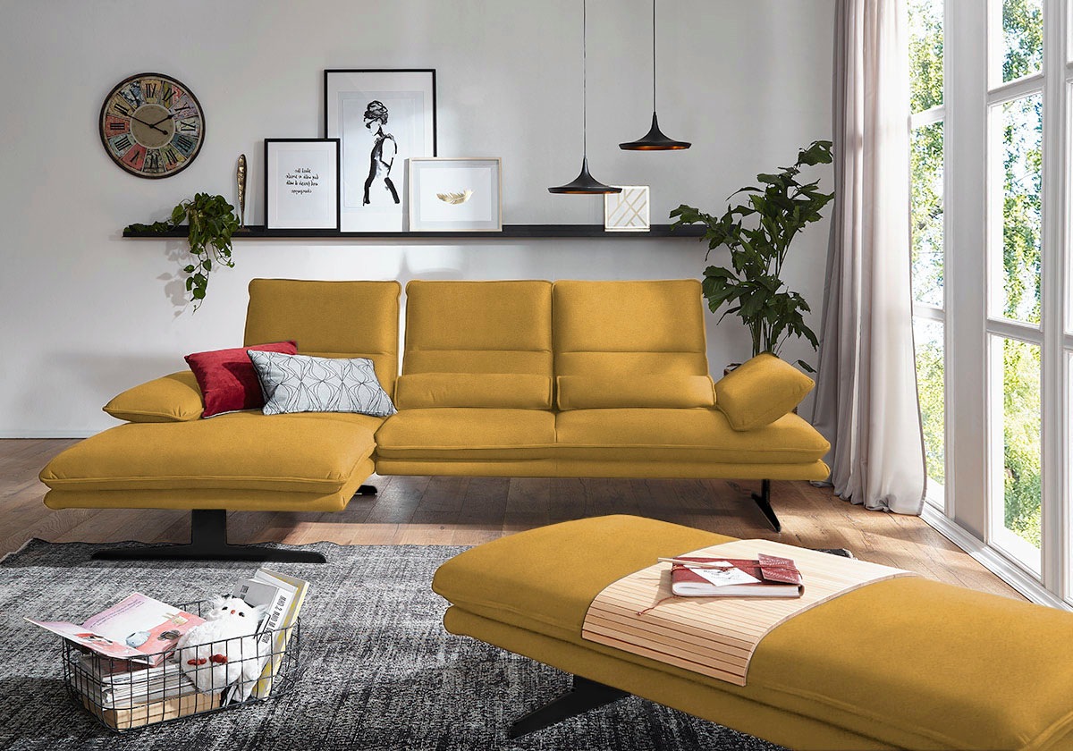 W.SCHILLIG Ecksofa »broadway, Designsofa mit tollem Sitzkomfort«, Sitztiefe günstig online kaufen