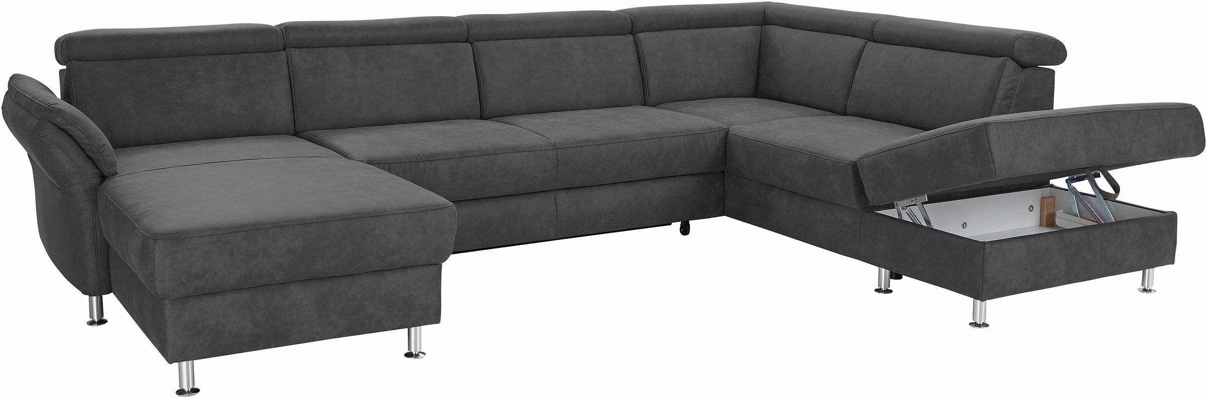 sit&more Wohnlandschaft »Avignon U-Form«, wahlweise mit Bettfunktion und Stauraum, inklusive Kopfteilverstellung