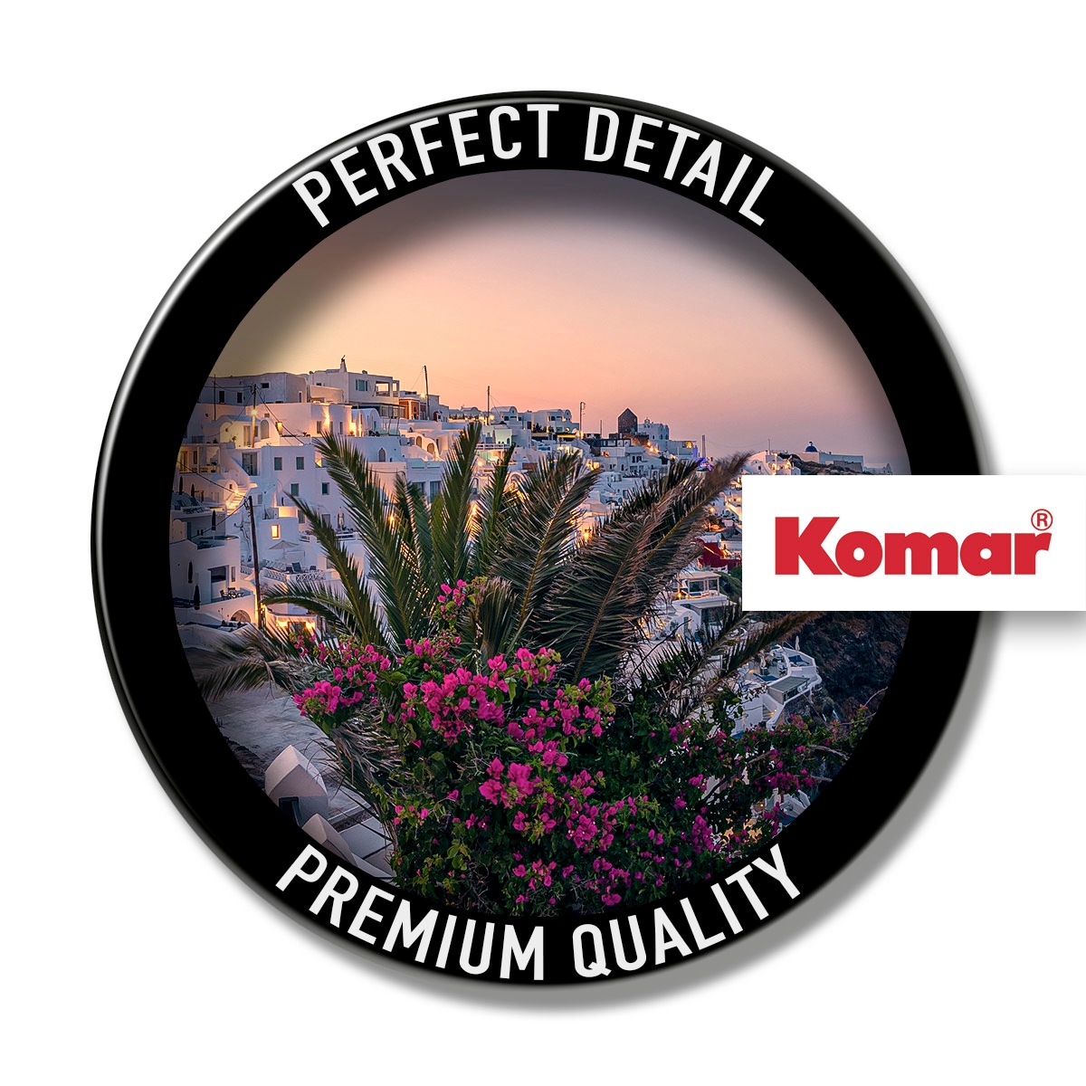 Komar Leinwandbild »Fira to Oia - Größe 30 x 30 cm«, Baum-Blätter-Natur-Berge-Blumen-Foto-Jahreszeiten-Landschaft-Meer-Strand-Palmen, (Packung, 1 St.), Keilrahmenbild mi Echtholzrahmen