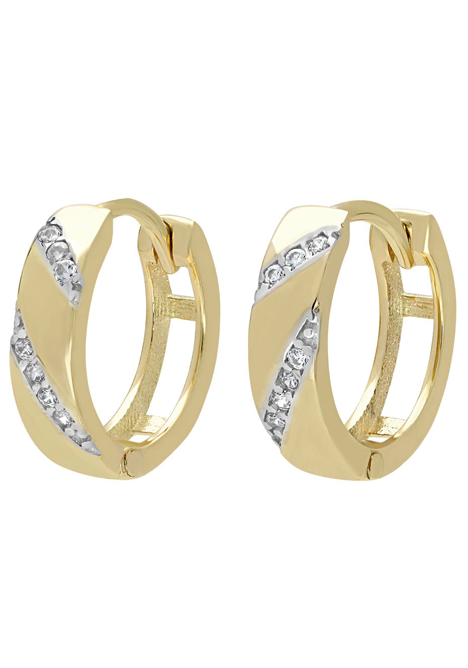 Firetti Paar Creolen »Schmuck Geschenk Gold 333 Ohrschmuck Gold glitzernd« mit Zirkonia (synth.)