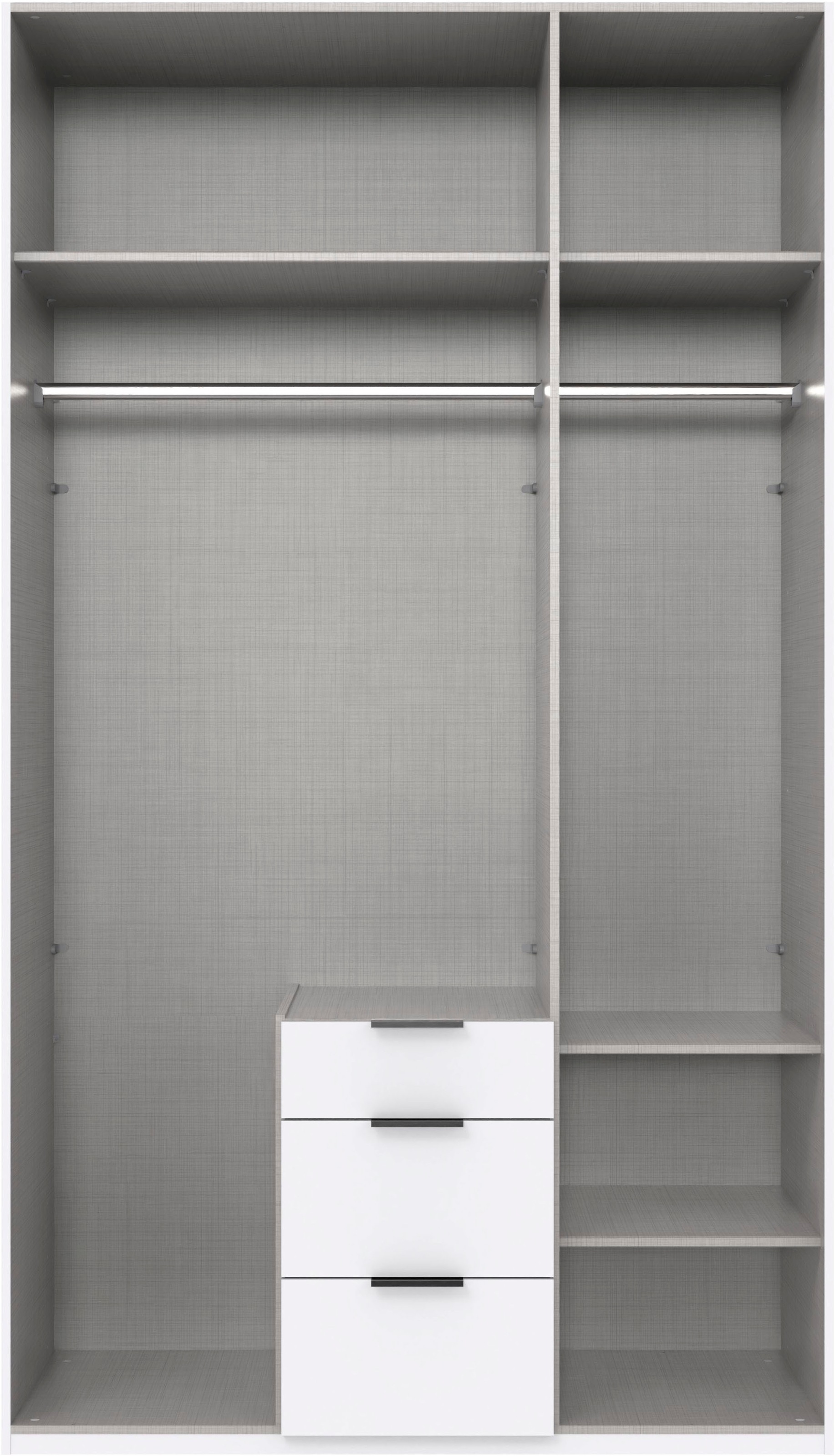 Wimex Drehtürenschrank »Mugano, 135 oder 180cm breit, 208 oder 236cm hoch, Made in Germany«, (mit langen Griffstangen aus Metall), wahlweise mit oder ohne Spiegel, mit Schubladen