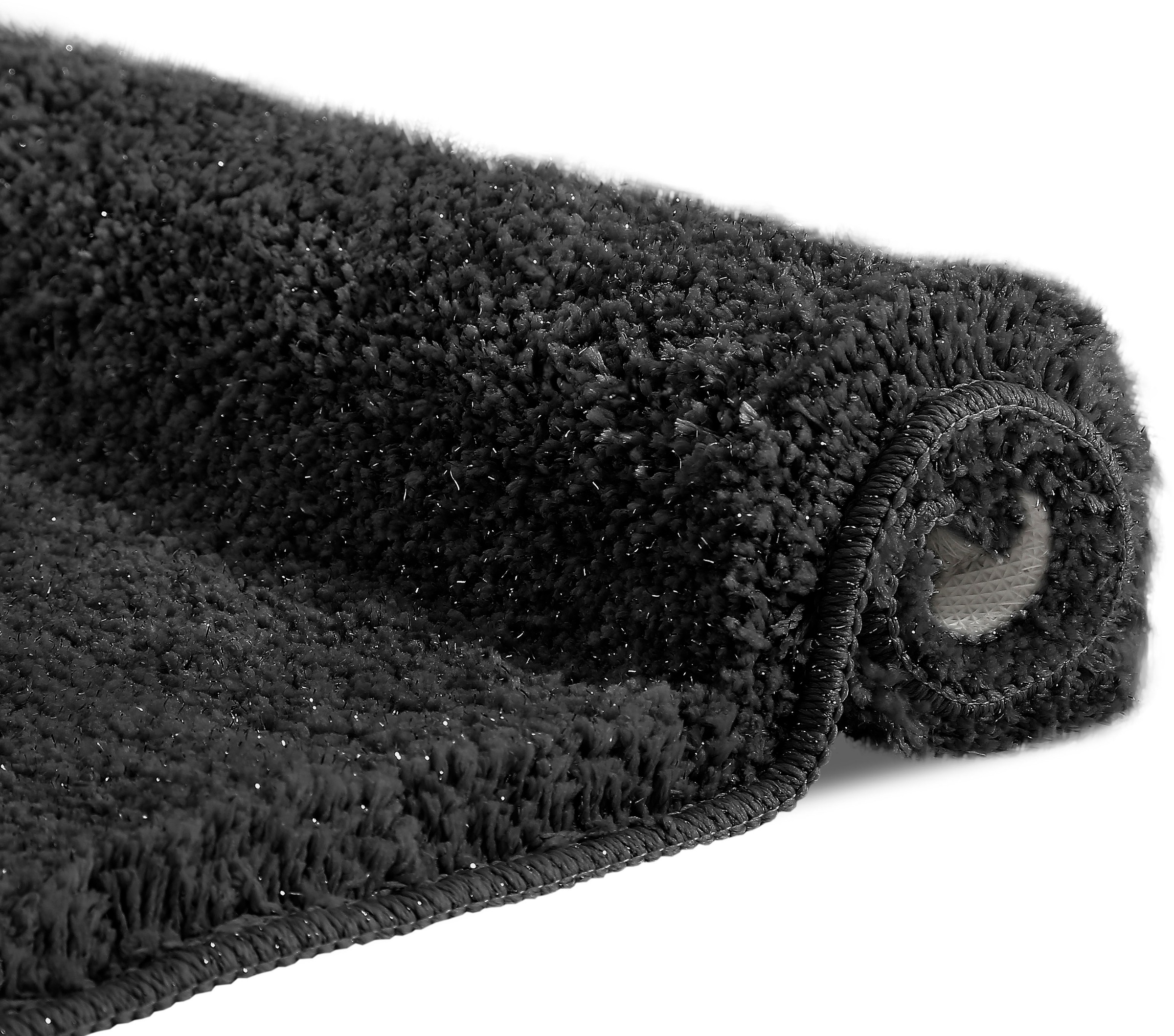my home Badematte »Glitzer«, rutschhemmend beschichtet, fußbodenheizungsgeeignet-schnell trocknend-strapazierfähig, Badteppich, Akzente durch Glitzer-Garn