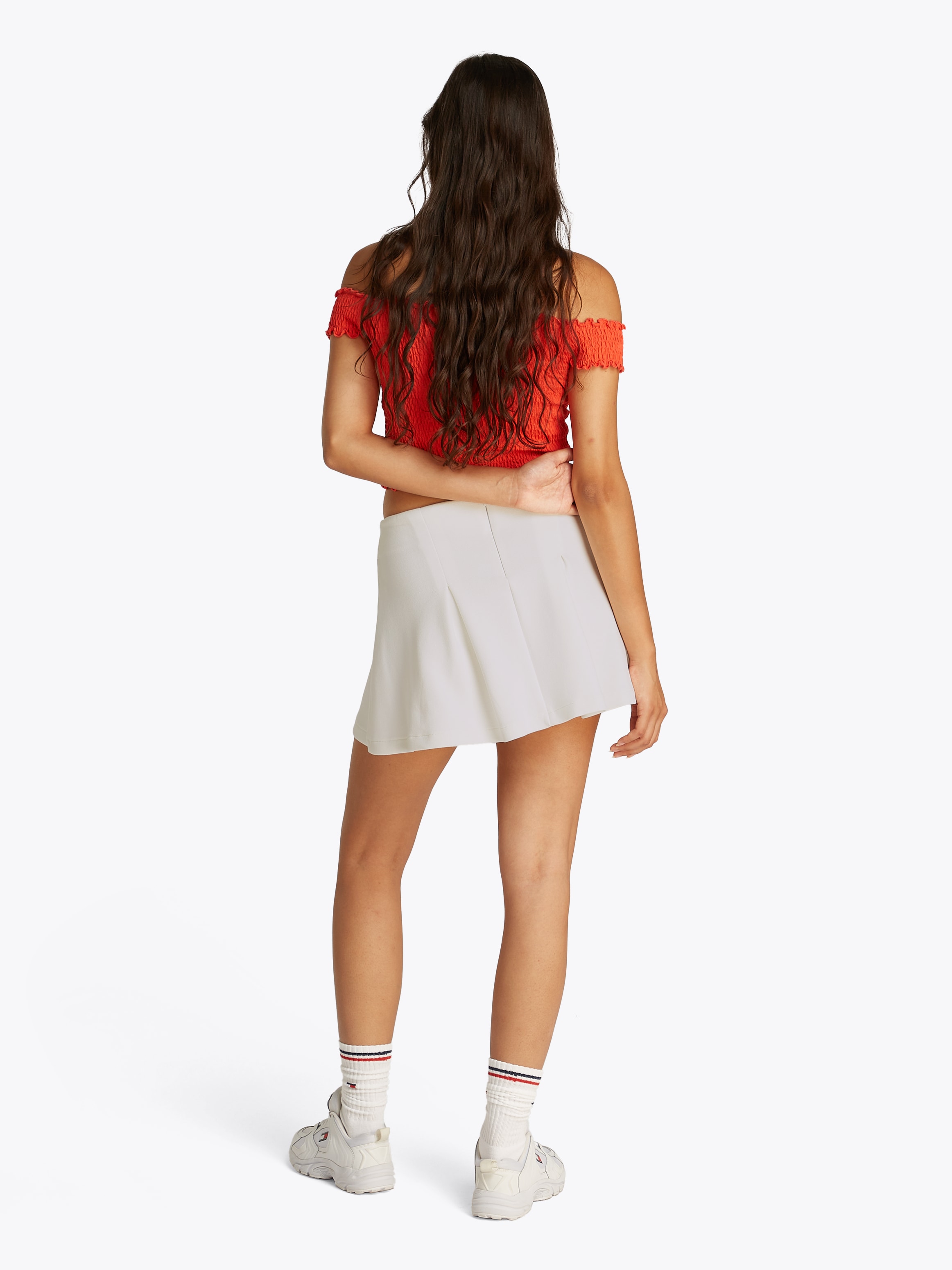 Tommy Jeans Minirock »TJW PIQUE BADGE F&F SKIRT EXT«, mit Logo-Badge, Pique-Qualität, Fit & Flare