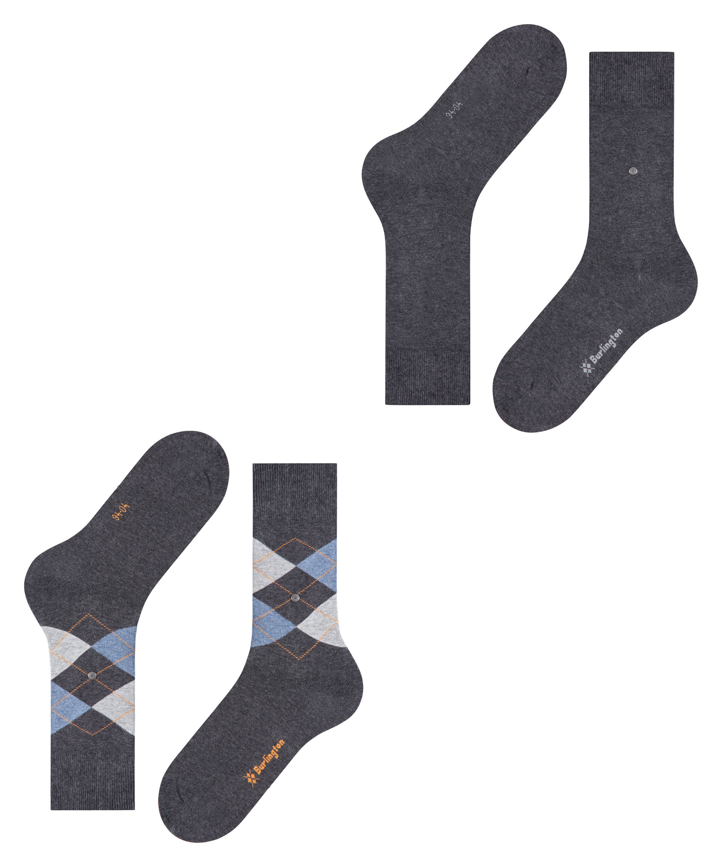 Burlington Socken »Everyday Argyle Mix«, (2 Paar, 2er Pack), aus weicher gekämmter Baumwolle atmungsaktiv