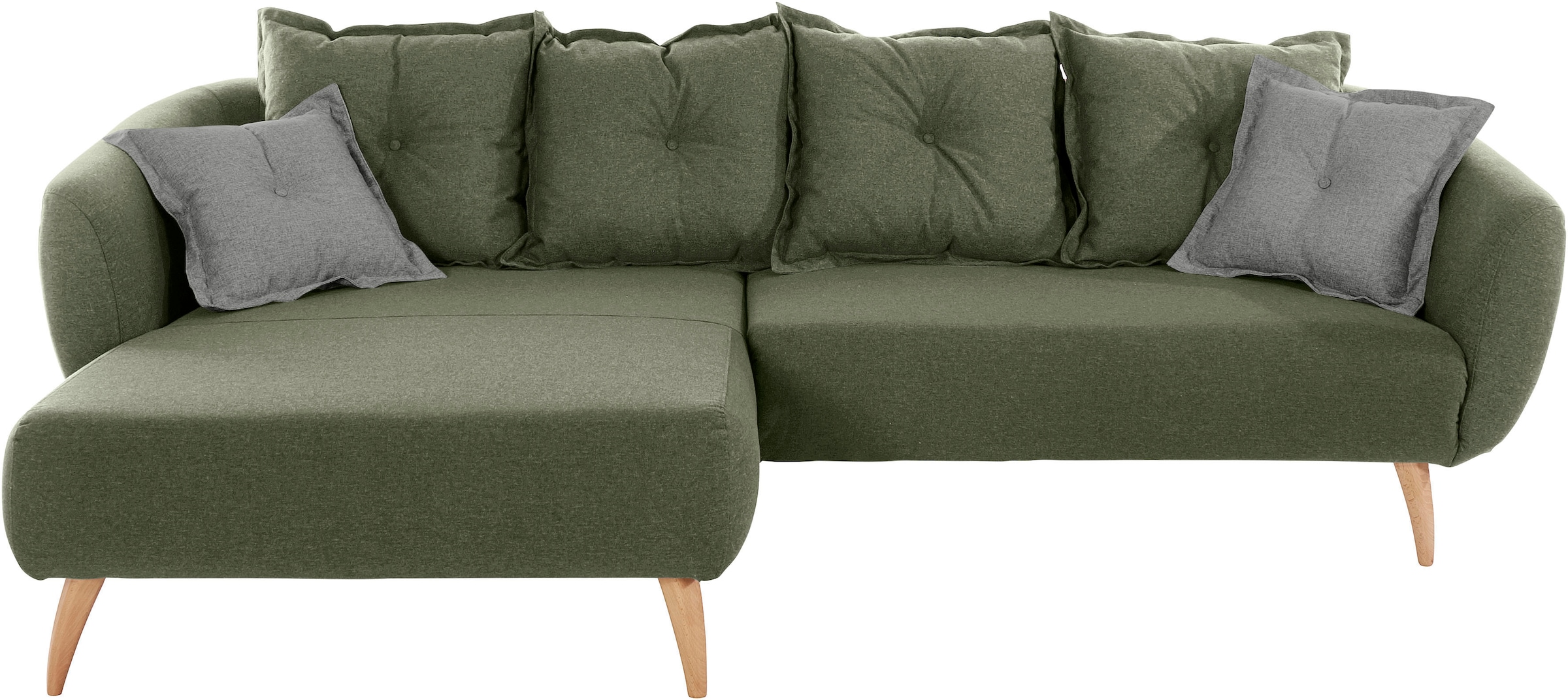 Home affaire Ecksofa »Baggio formschöne Polsterecke, bequem, Breite 277cm, L-Form«, Zierkissen inklusive
