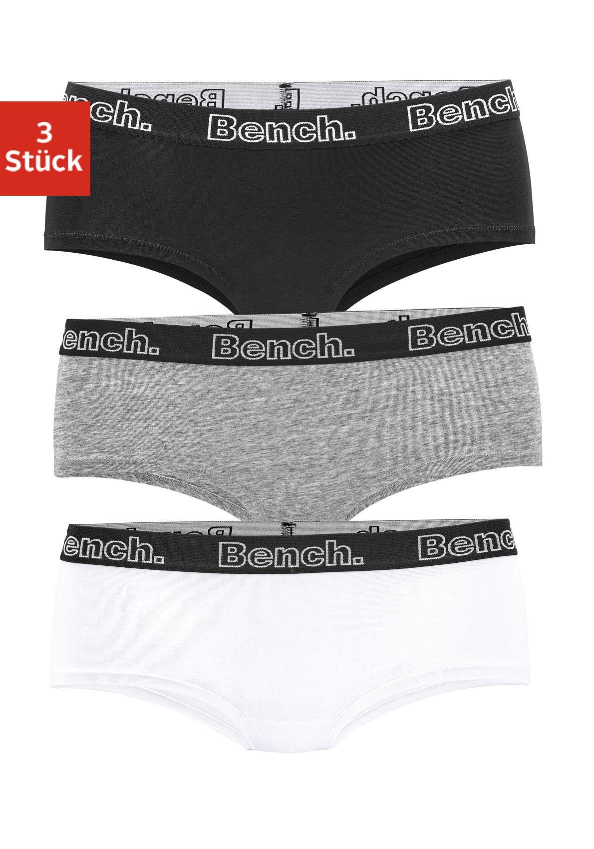 Bench. Panty, (Packung, online Logo Webbund mit 3 bestellen schwarzem St.)