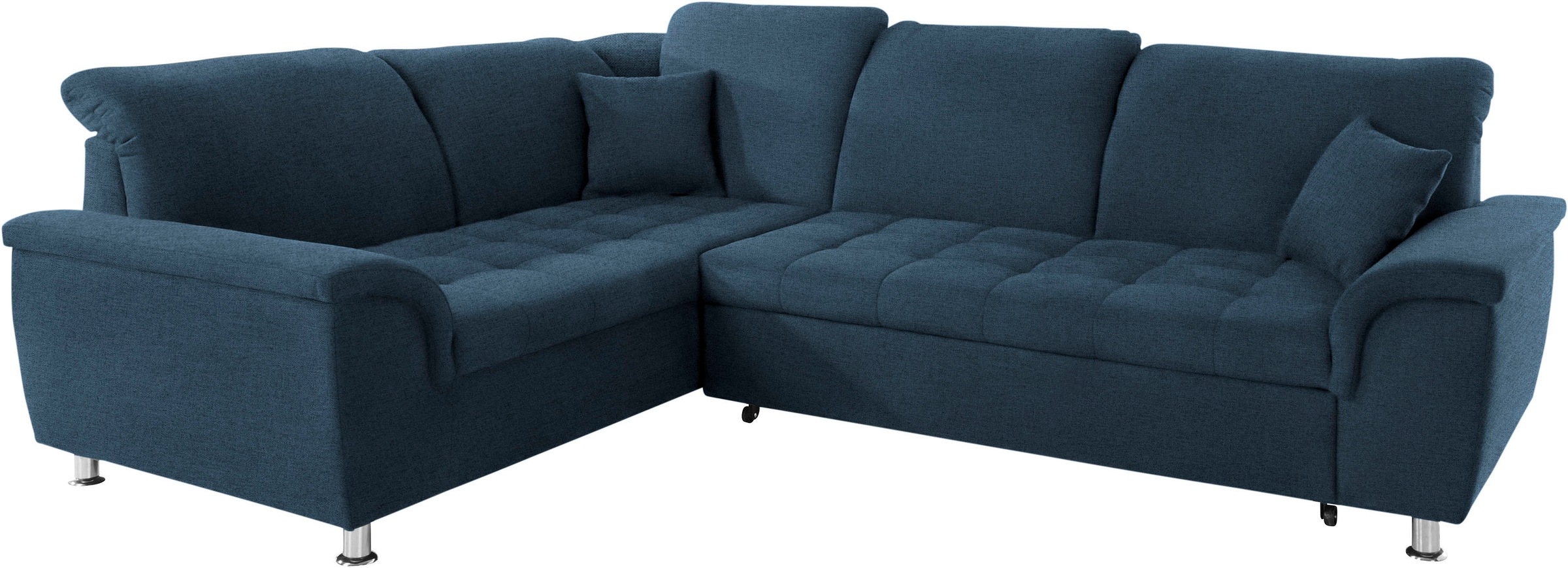 DOMO collection Ecksofa »Franzi, zeitlos und elegant, moderne Sitzheftung, L-Form«, wahlweise mit Kopfteilverstellung (dann Breite: 275 cm)