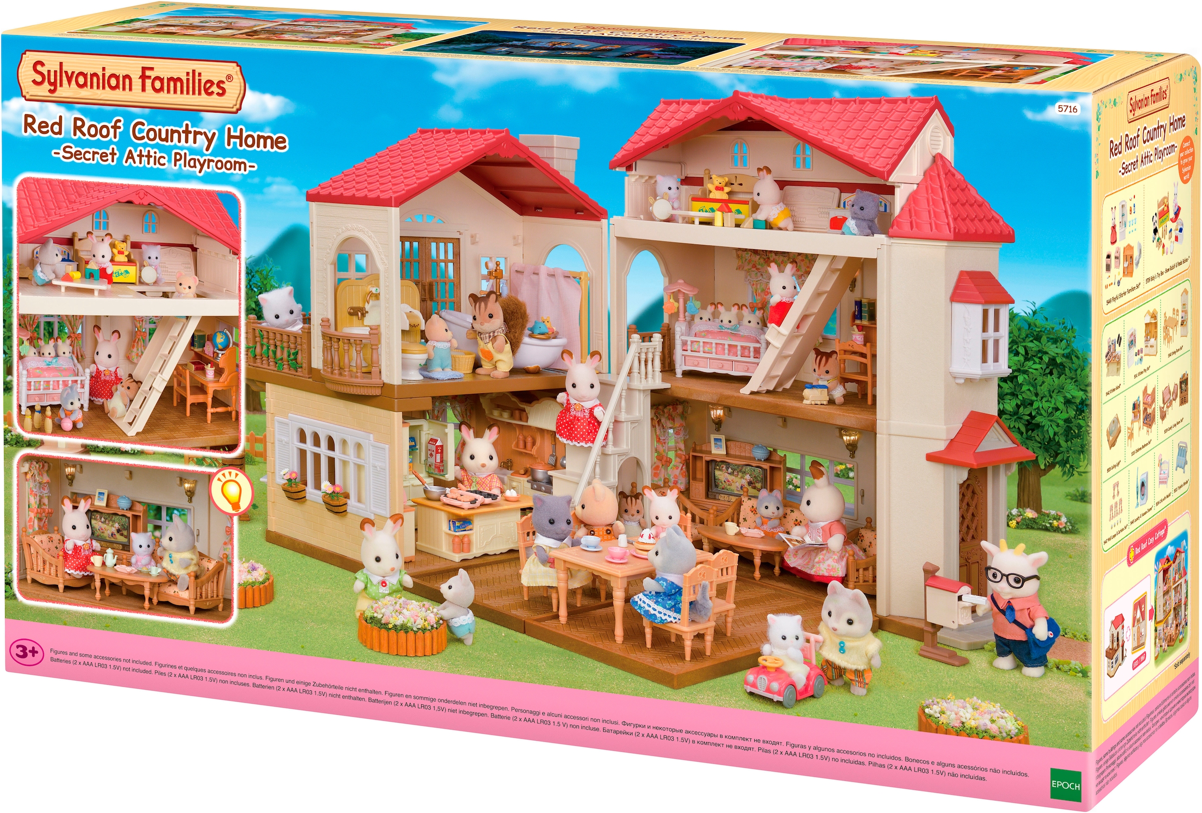Sylvanian Families Spielwelt »Stadthaus mit Dachzimmer (5708)«, mit Licht