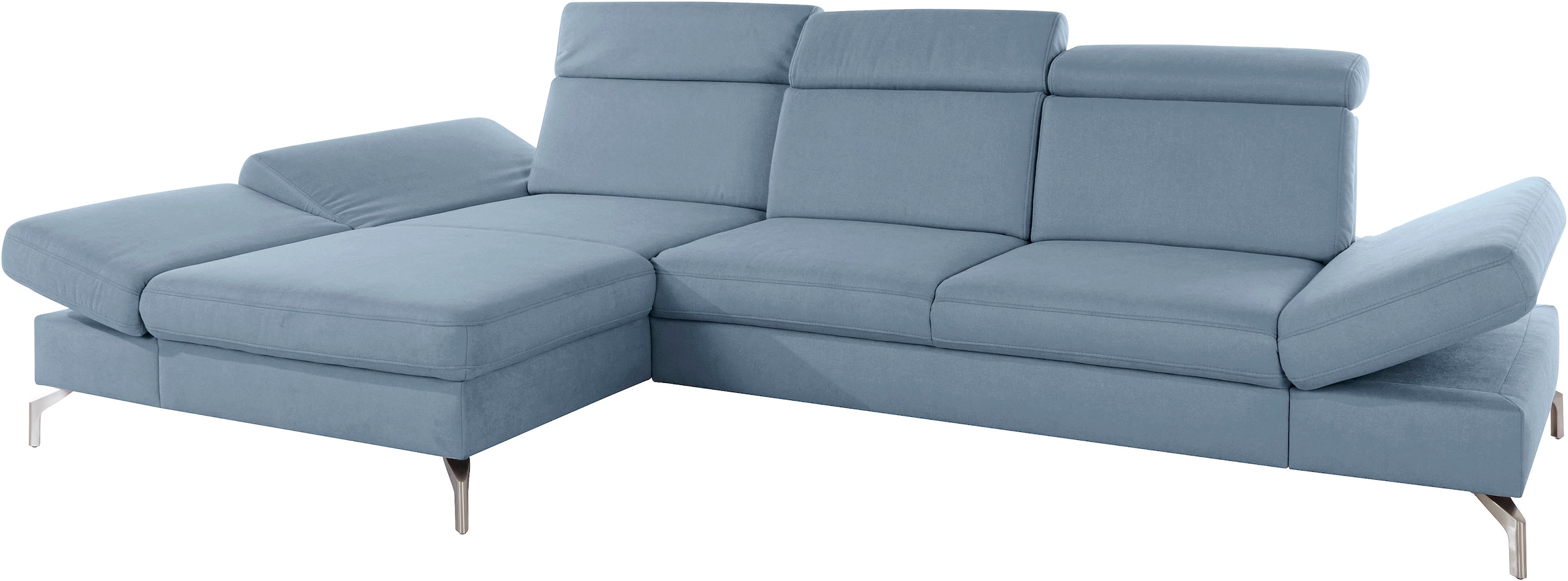 sit&more Ecksofa »Brisbane L-Form«, Fußhöhe 15 cm, inklusive Sitztiefen-, Armteil- und Kopfteilverstellung