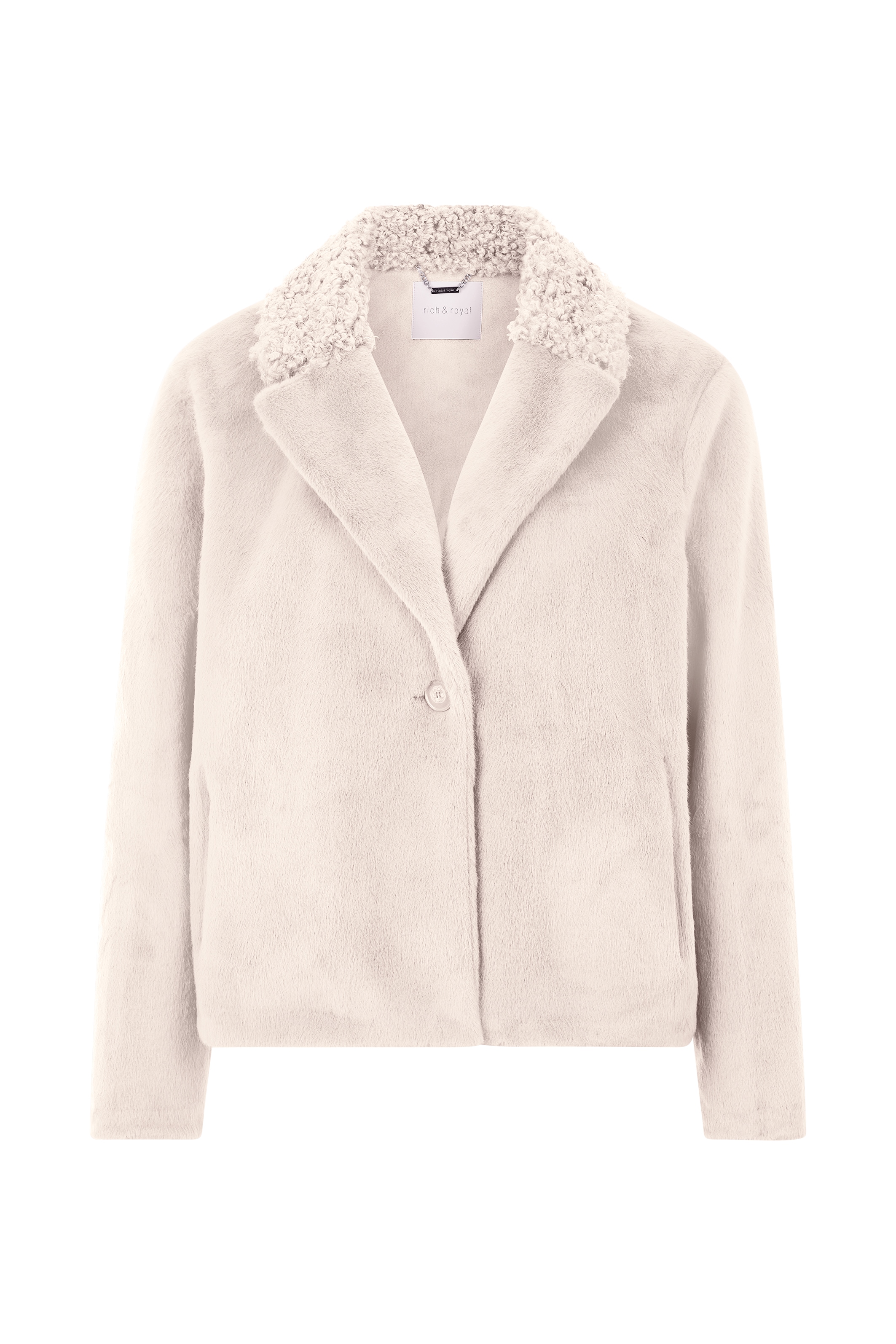 RICHROYAL Jackenblazer, Mit zwei verschiedenen Fellimitaten; mit seitlichen Taschen