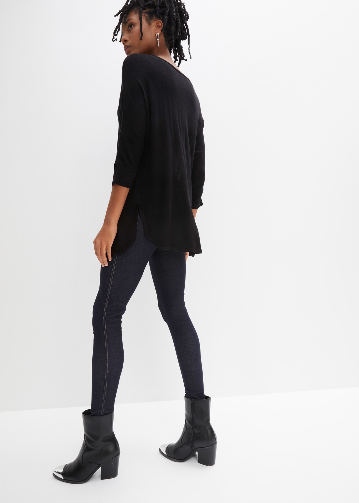 bonprix Strickpullover »Feinstrickpullover mit 3/4 Arm« aus Polyacryl und Viskose, mit Rundhalsausschnitt, mit 3/4-Ärmeln