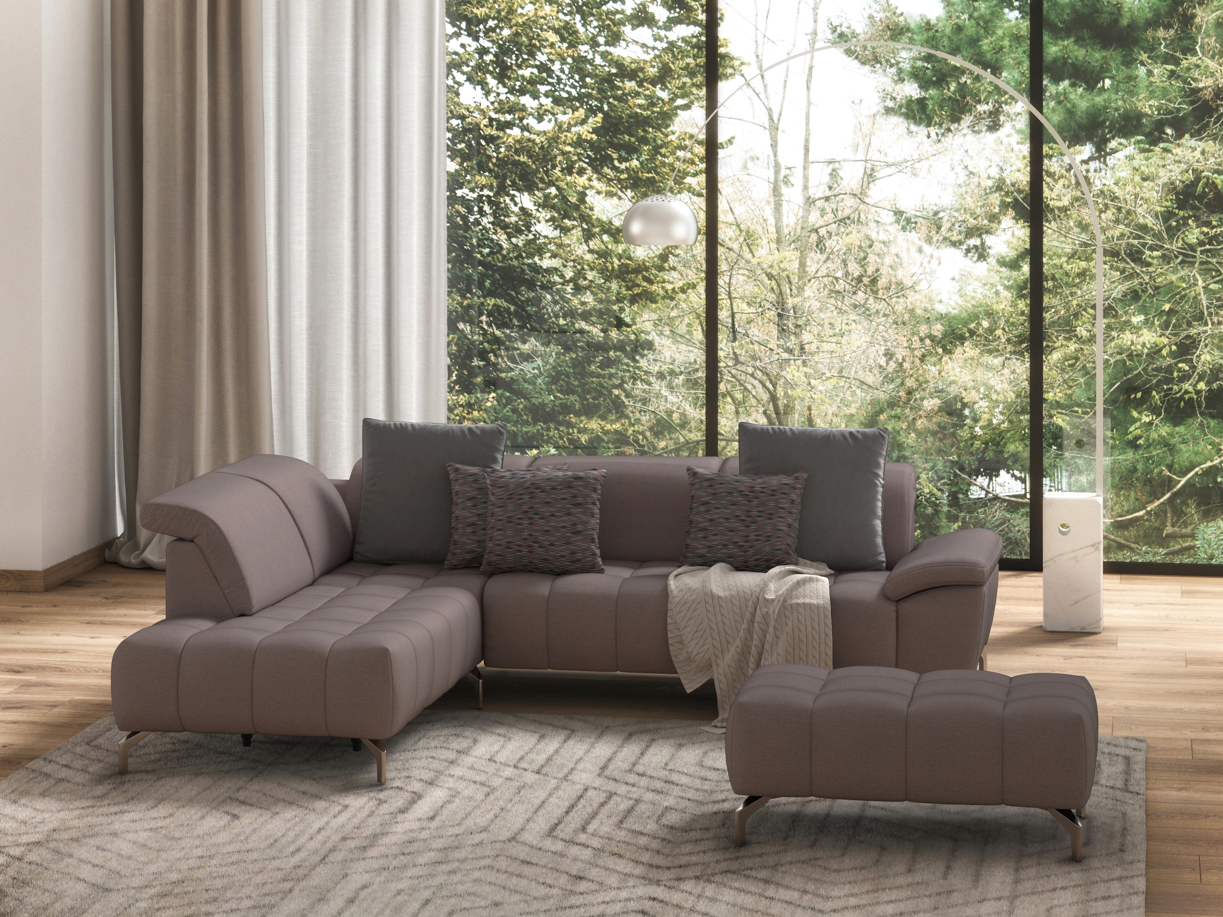 sit&more Ecksofa »Cool L-Form«, wahlweise mit Kopfteilverstellung und Vorziehsitz, motorisch
