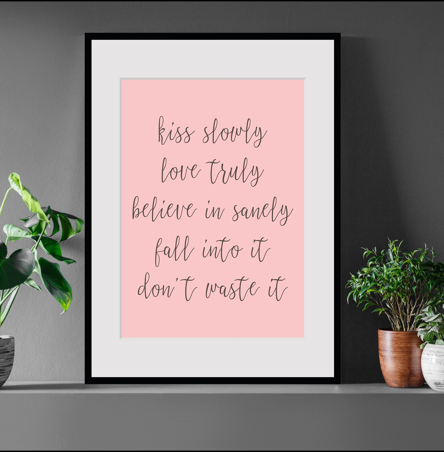 queence Bild »kiss slowly«, Sprüche & Texte, Spruch, gerahmt günstig online kaufen