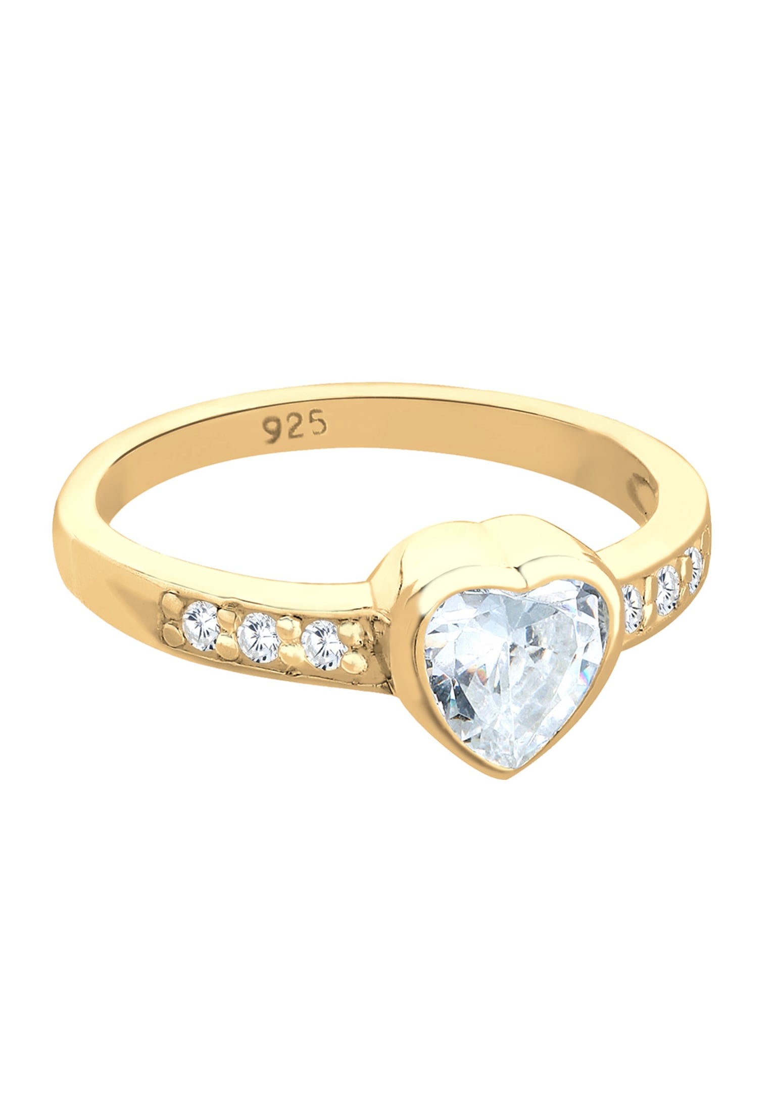 Elli Fingerring »Herz Zirkonia Symbol Verlobung 925 Silber«