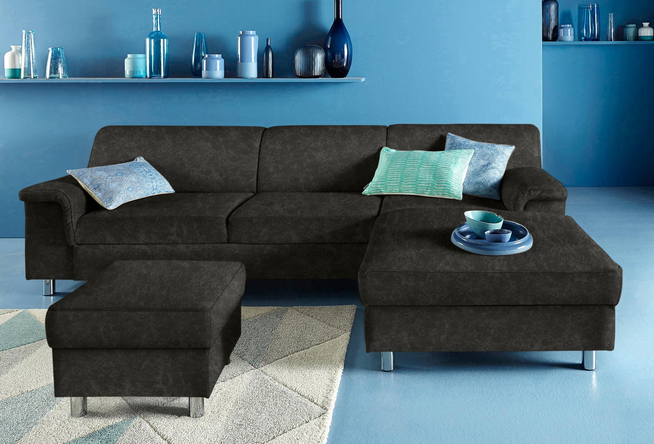 DOMO collection Ecksofa »Jamie, modern und elegant, Fußhöhe 9cm, L-Form,« w günstig online kaufen