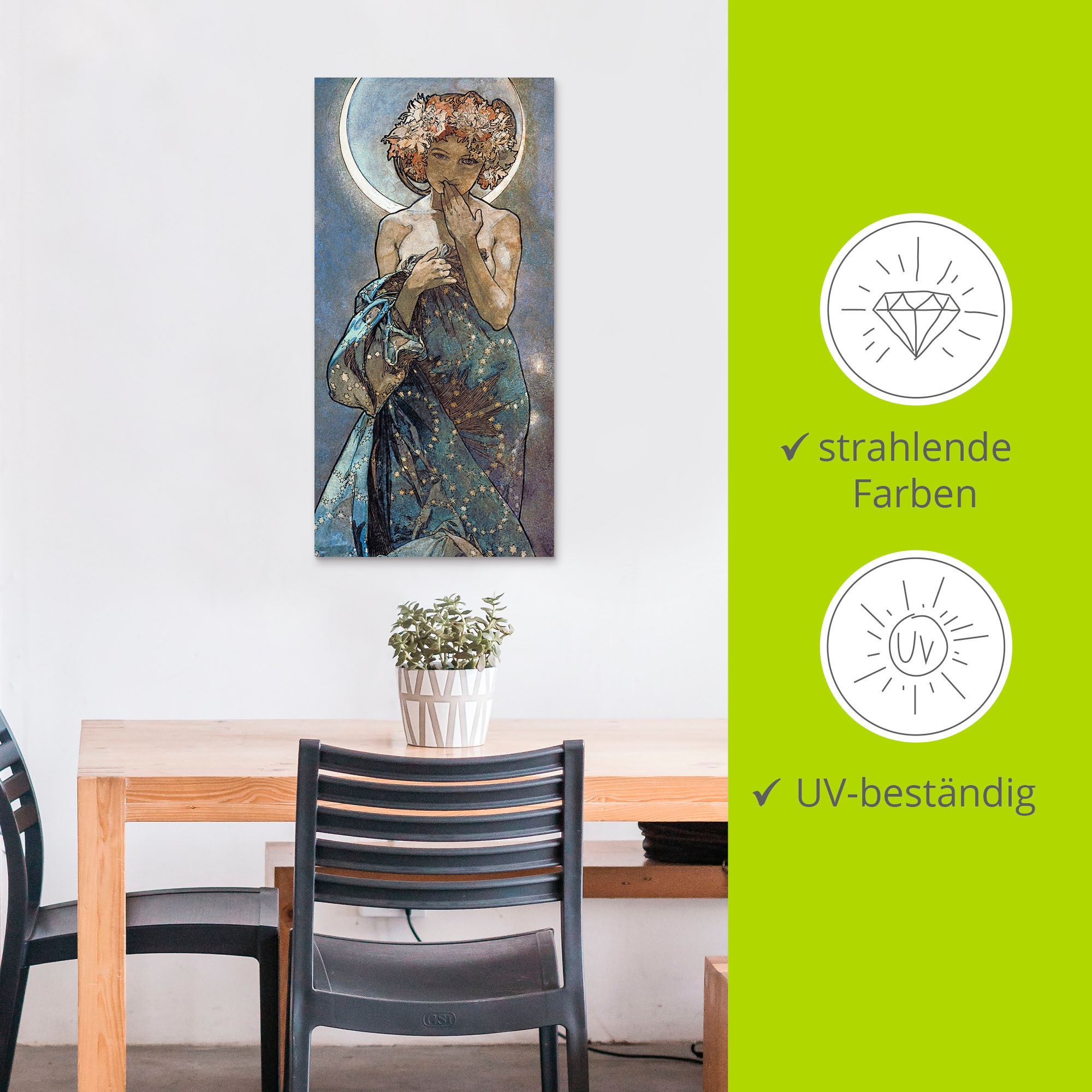 Artland Wandbild »Sterne Der Mond 1902«, Frau, (1 St.), als Alubild, Outdoorbild, Leinwandbild, Poster, Wandaufkleber